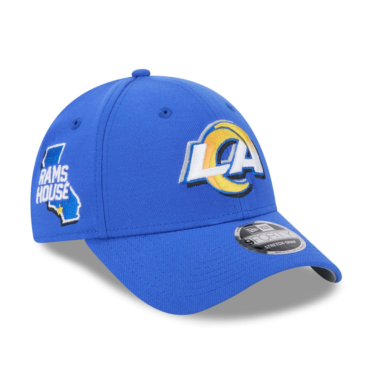 Los Angeles Rams New Era NFL 2024 Draft 2024 9Forty Stretch-Snap Cap Blau - STADIUMDREAMS