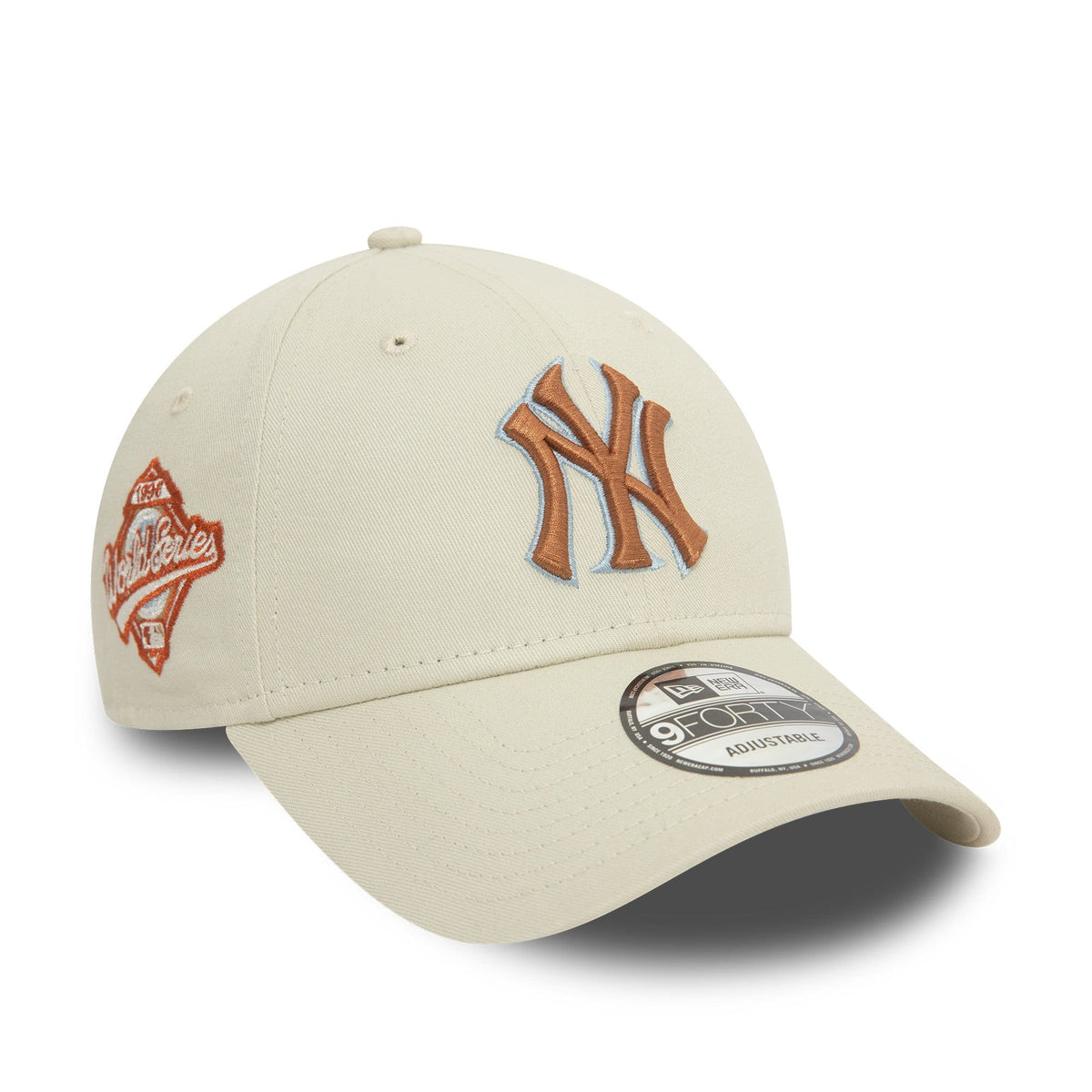 New York Yankees World Series Side Patch New Era 9Forty MLB Cap Beige - STADIUMDREAMS