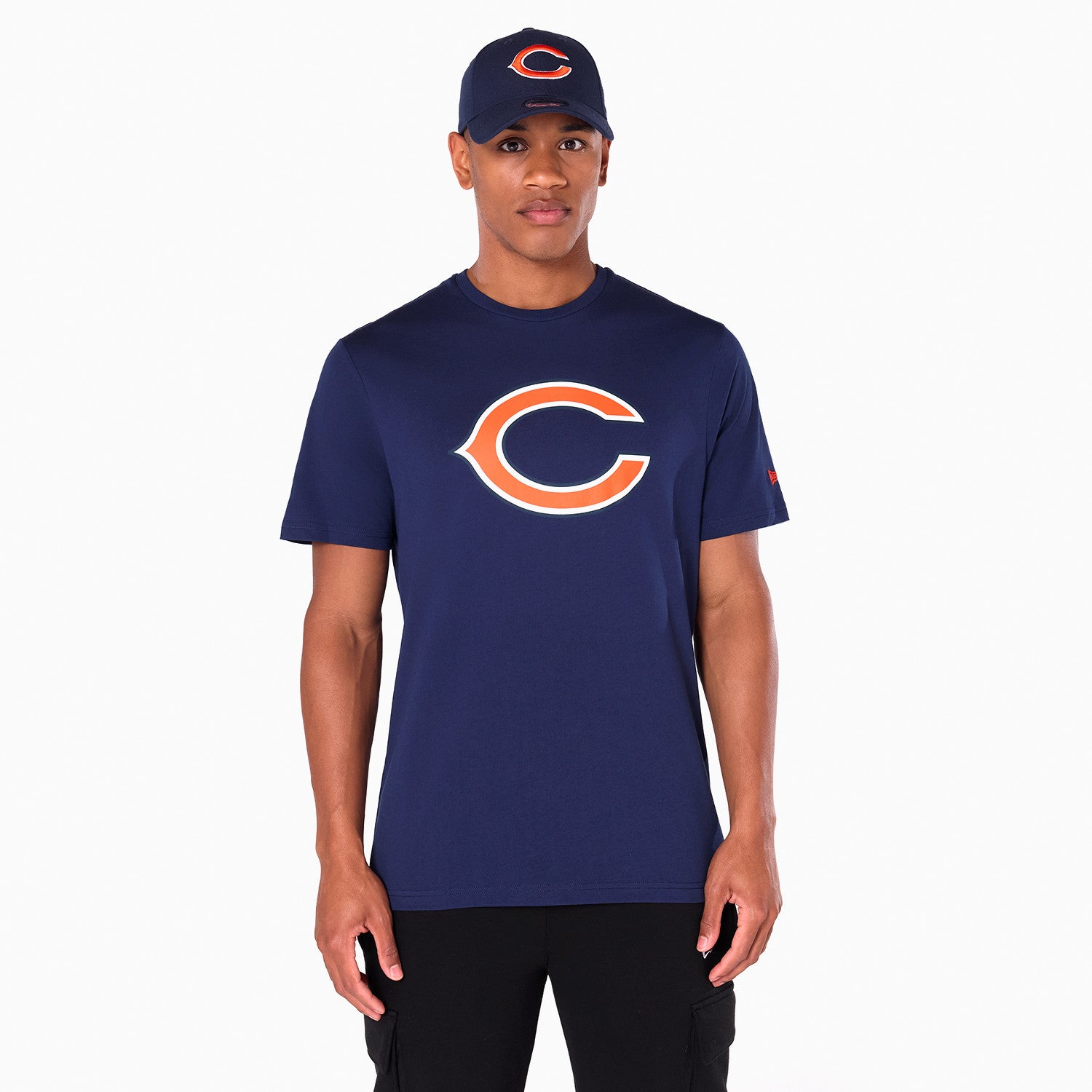 Chicago Bears Team Logo New Era NFL T-Shirt Navy Blau