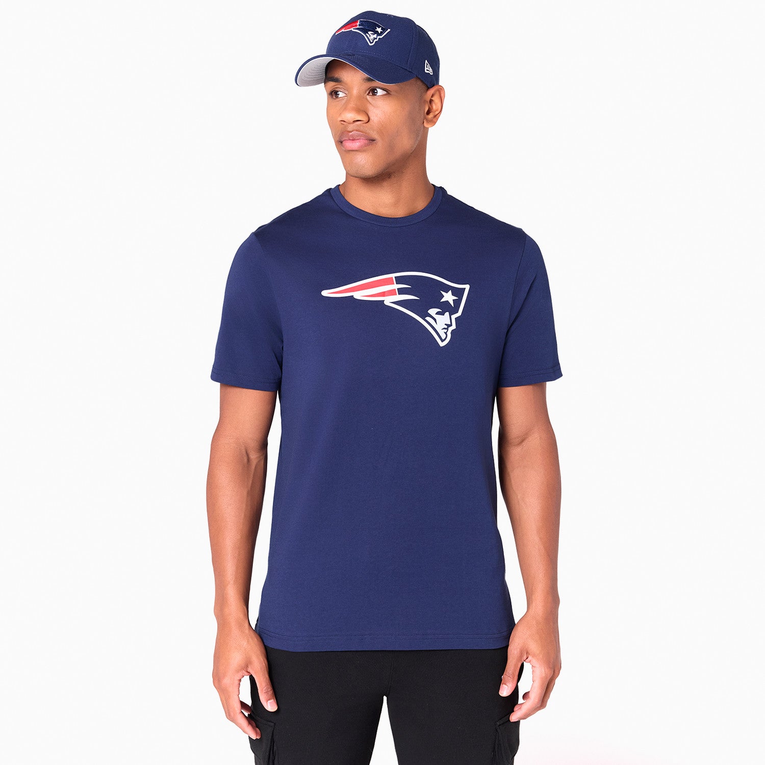 New England Patriots Team Logo New Era NFL T-Shirt Navy Blau