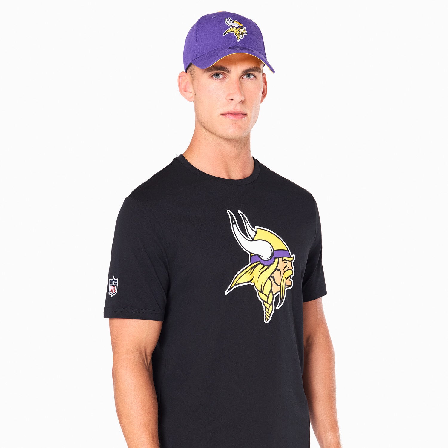 Minnesota Vikings Team Logo New Era NFL T-Shirt Schwarz