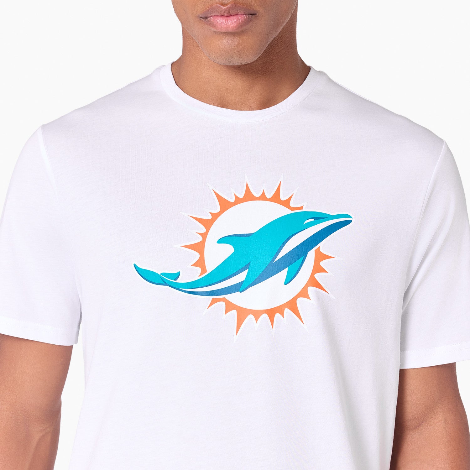 Miami Dolphins Team Logo New Era NFL T-Shirt Weiß