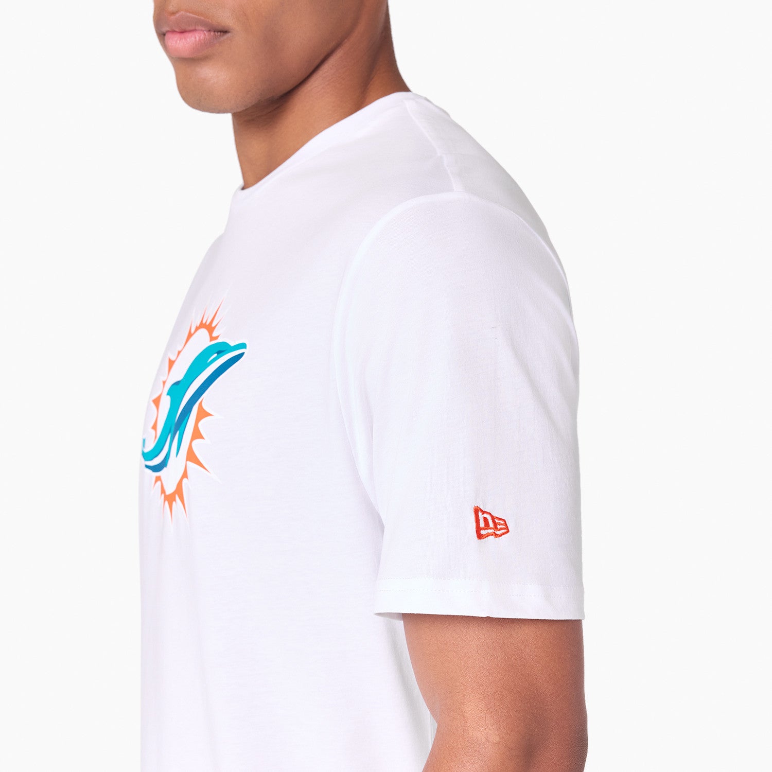 Miami Dolphins Team Logo New Era NFL T-Shirt Weiß