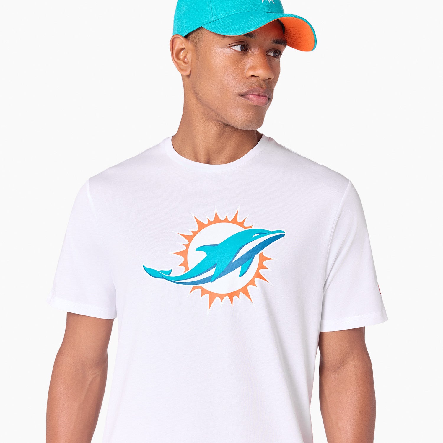 Miami Dolphins Team Logo New Era NFL T-Shirt Weiß