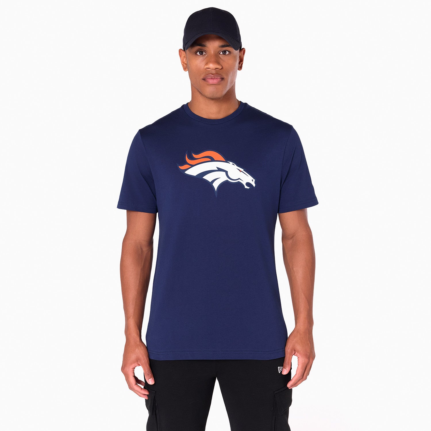 Denver Broncos Team Logo New Era NFL T-Shirt Navy Blau