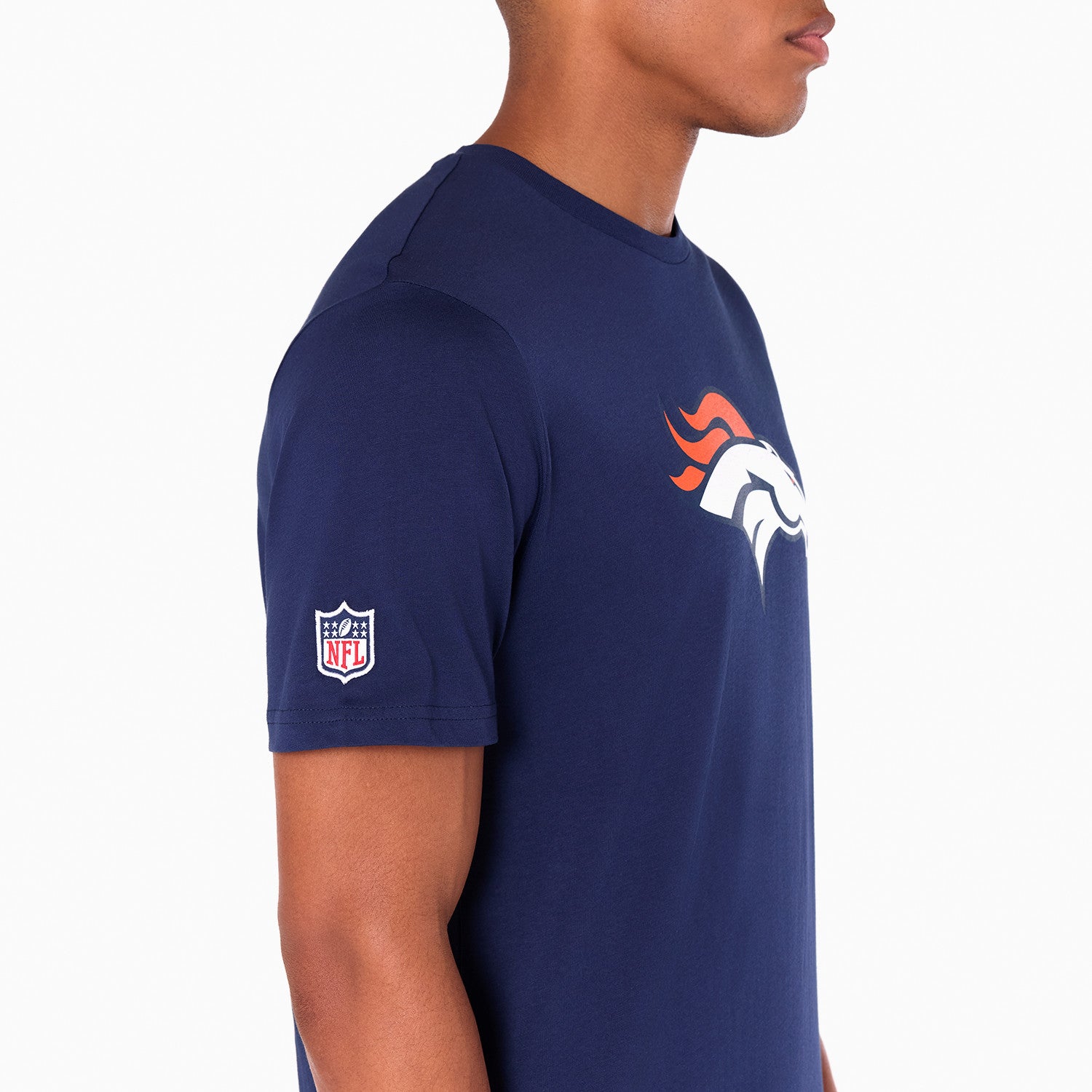 Denver Broncos Team Logo New Era NFL T-Shirt Navy Blau