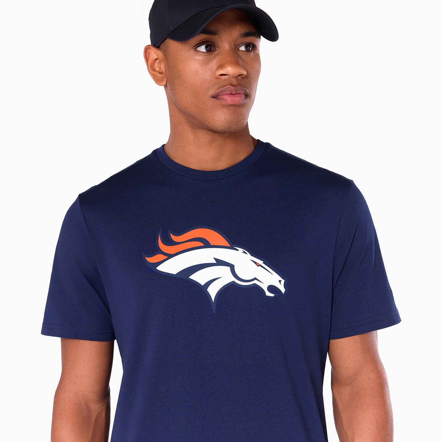 Denver Broncos Team Logo New Era NFL T-Shirt Navy Blau