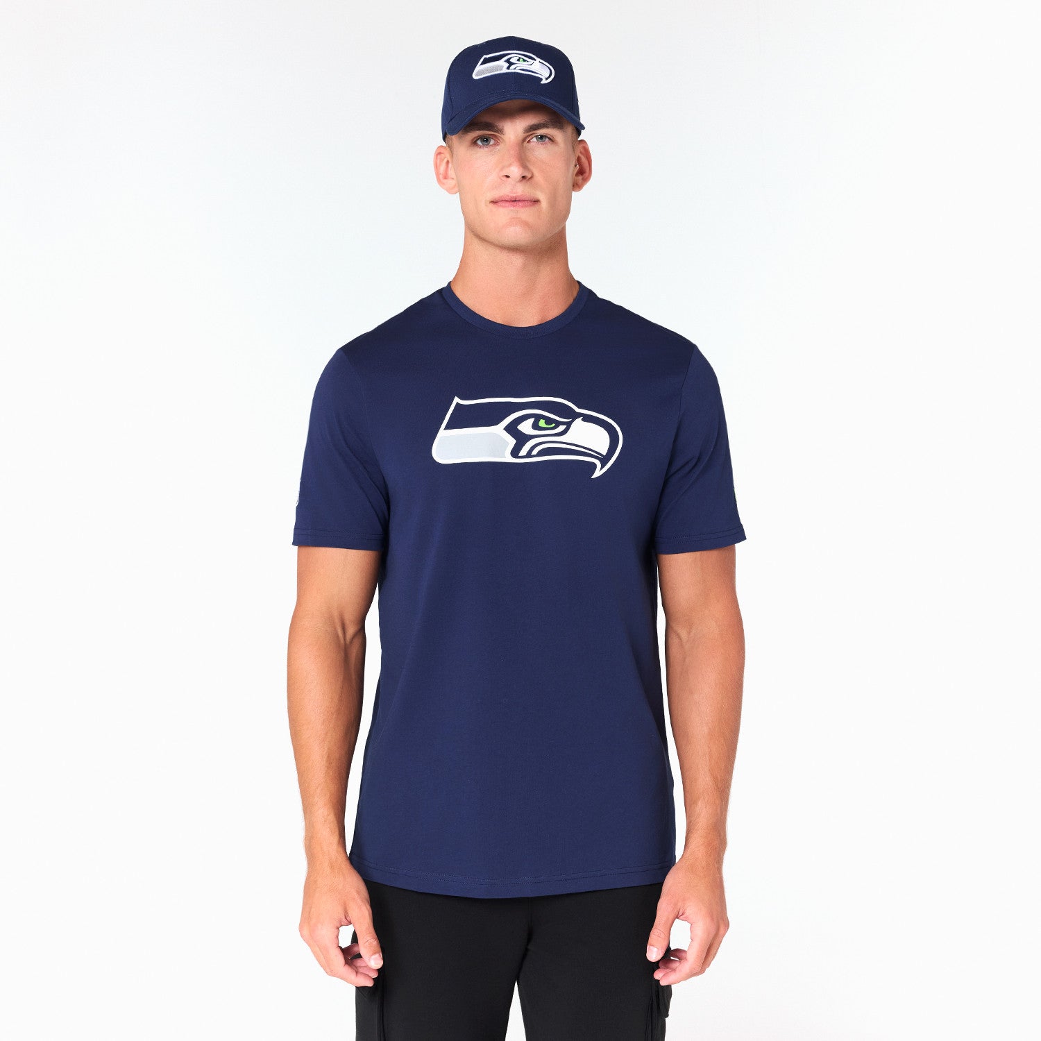 Seattle Seahawks Team Logo New Era NFL T-Shirt Navy Blau