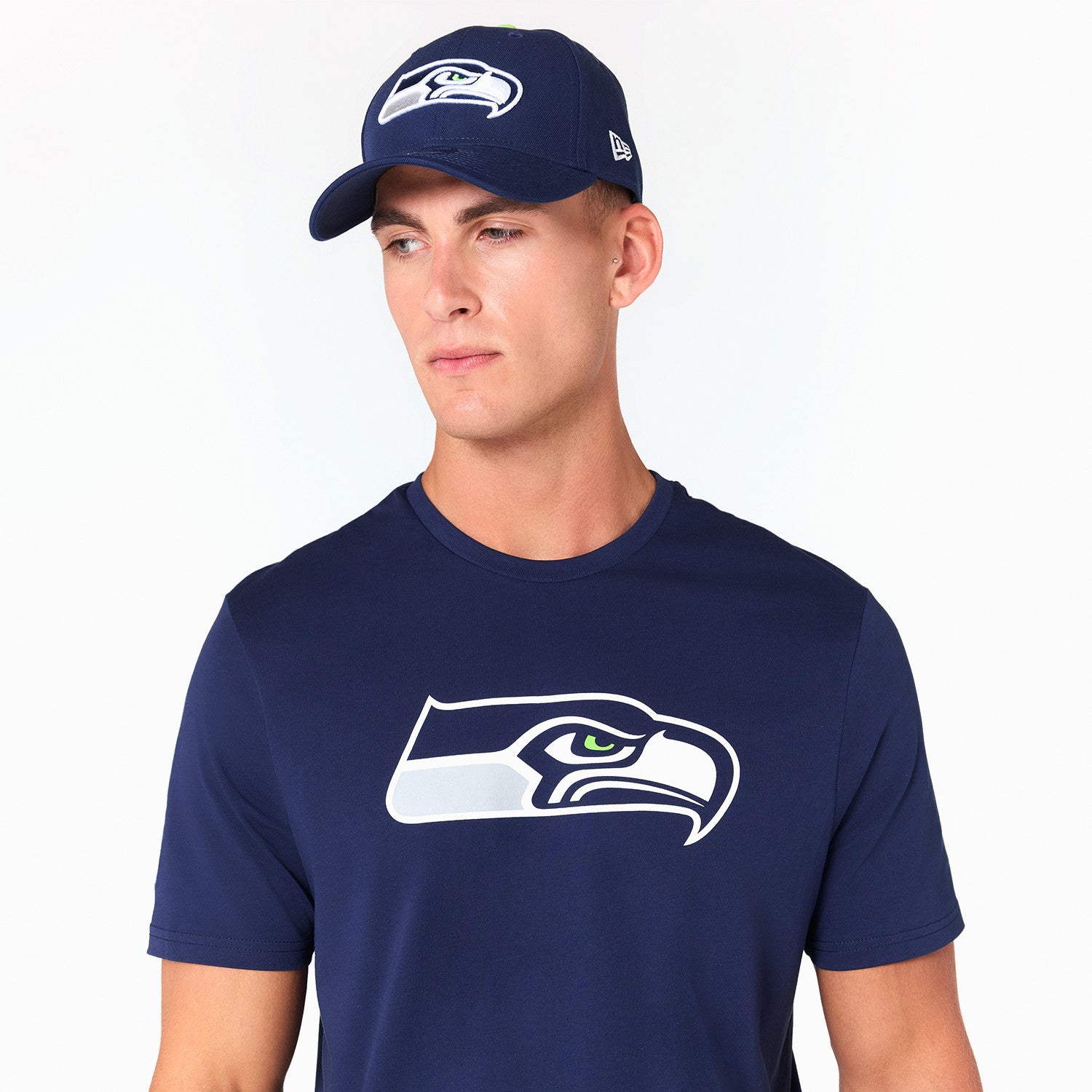 Seattle Seahawks Team Logo New Era NFL T-Shirt Navy Blau