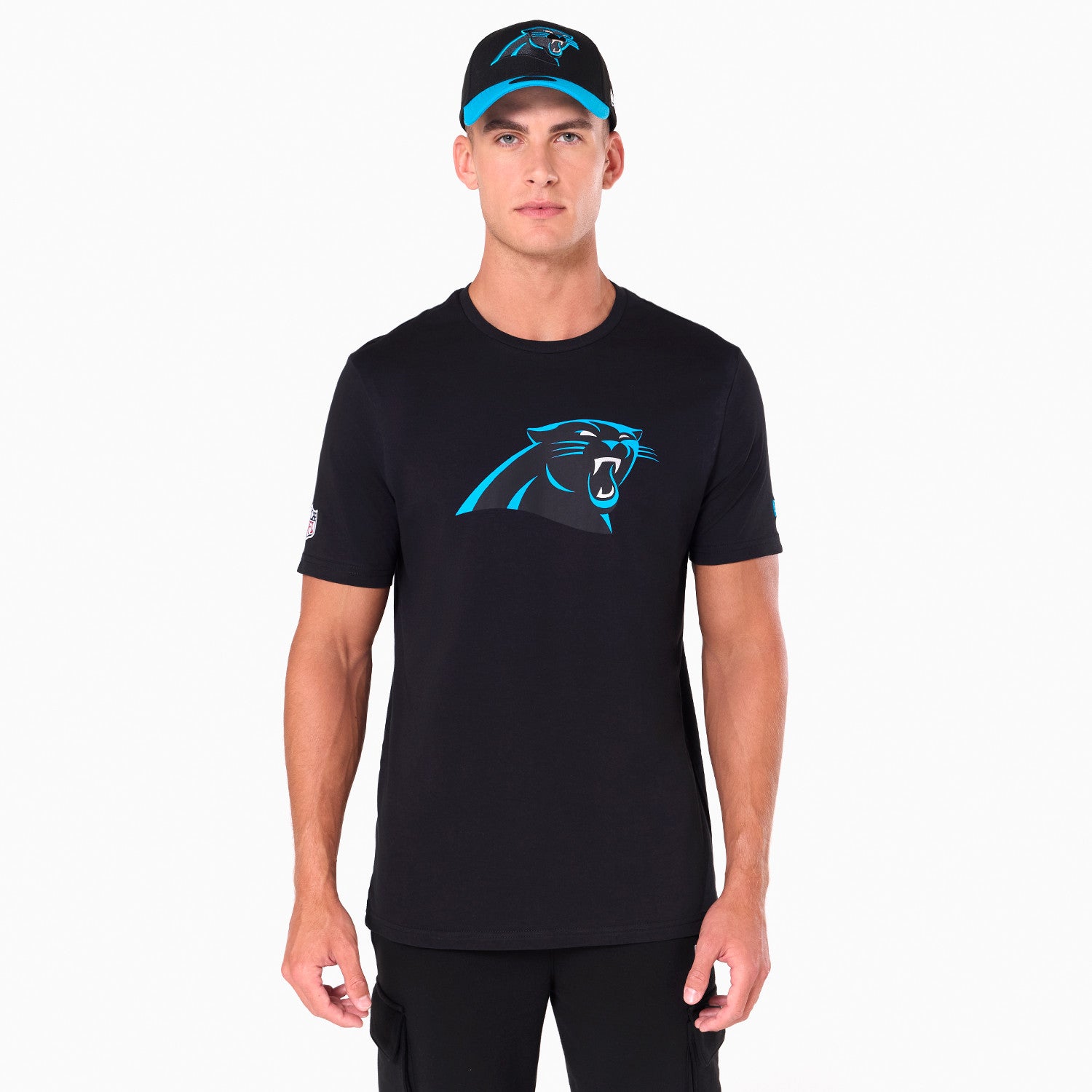 Carolina Panthers Team Logo New Era NFL T-Shirt Schwarz