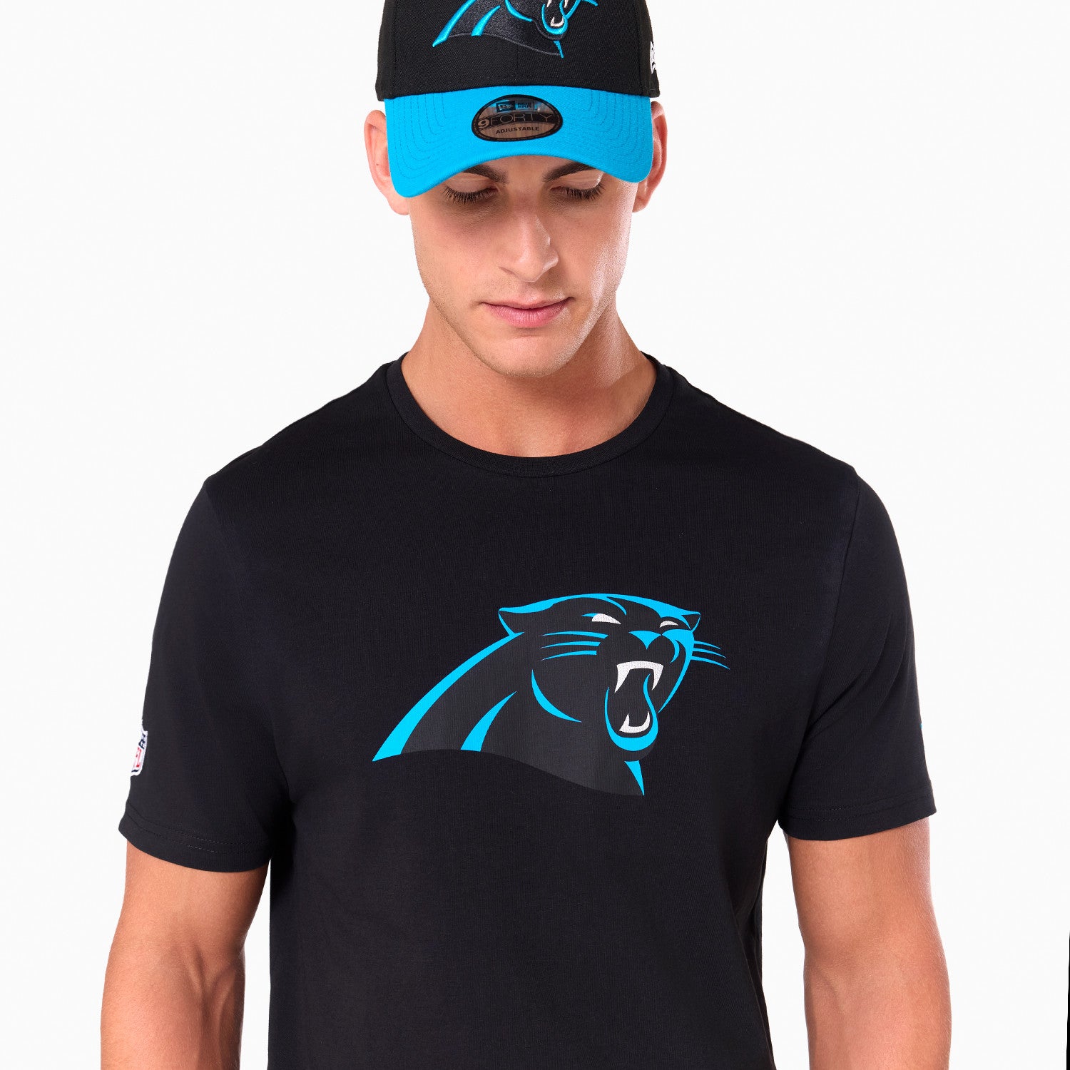 Carolina Panthers Team Logo New Era NFL T-Shirt Schwarz