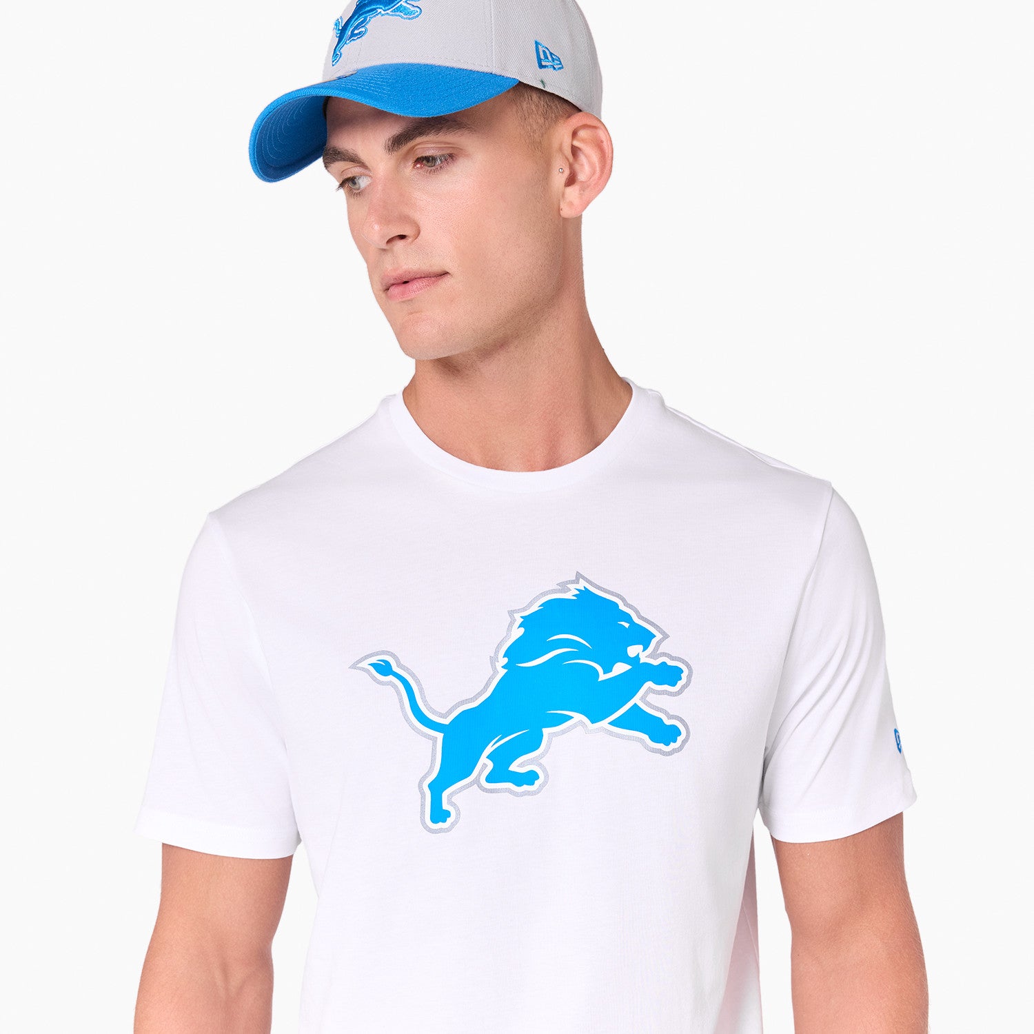 Detroit Lions Team Logo New Era NFL T-Shirt Weiß