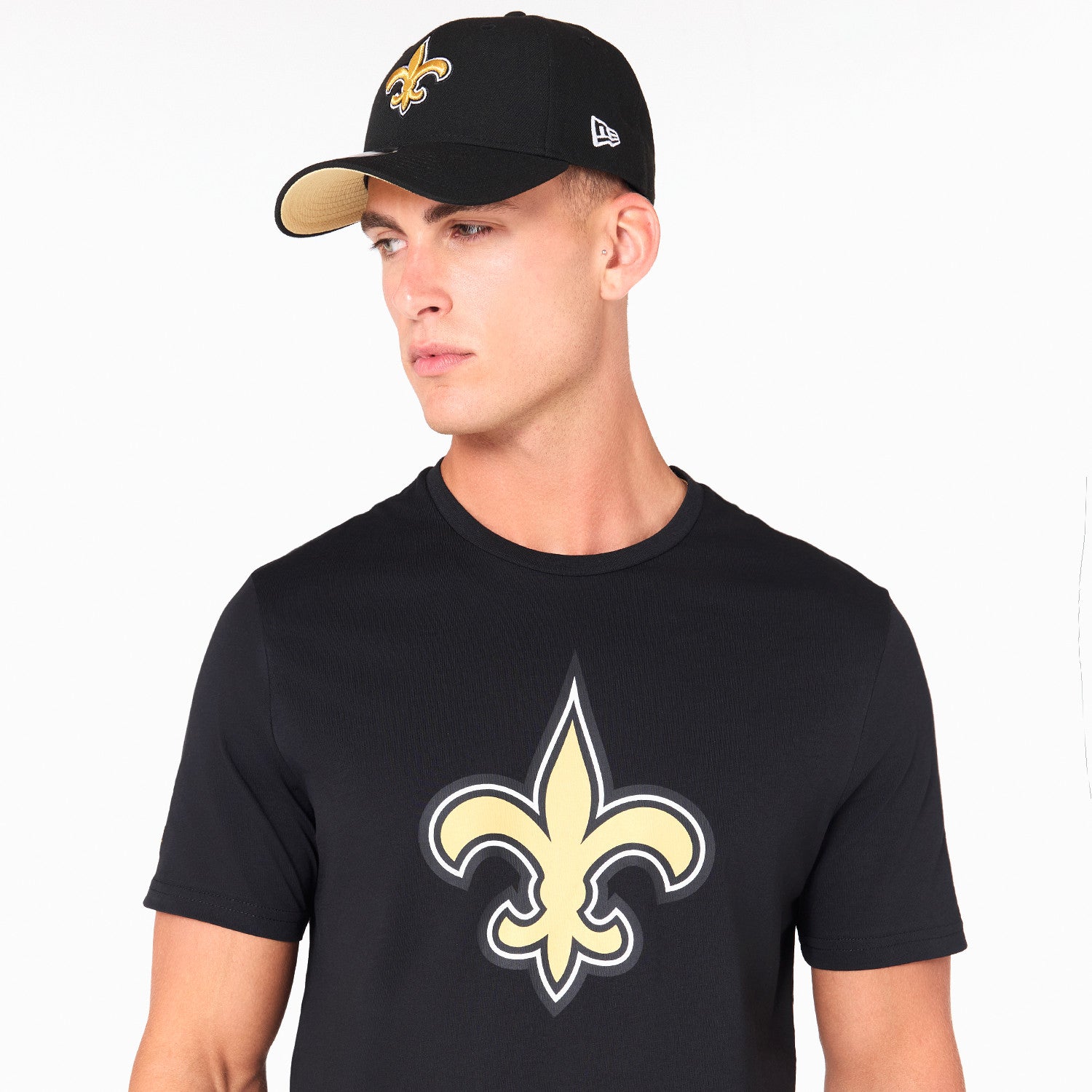 New Orleans Saints Team Logo New Era NFL T-Shirt Schwarz