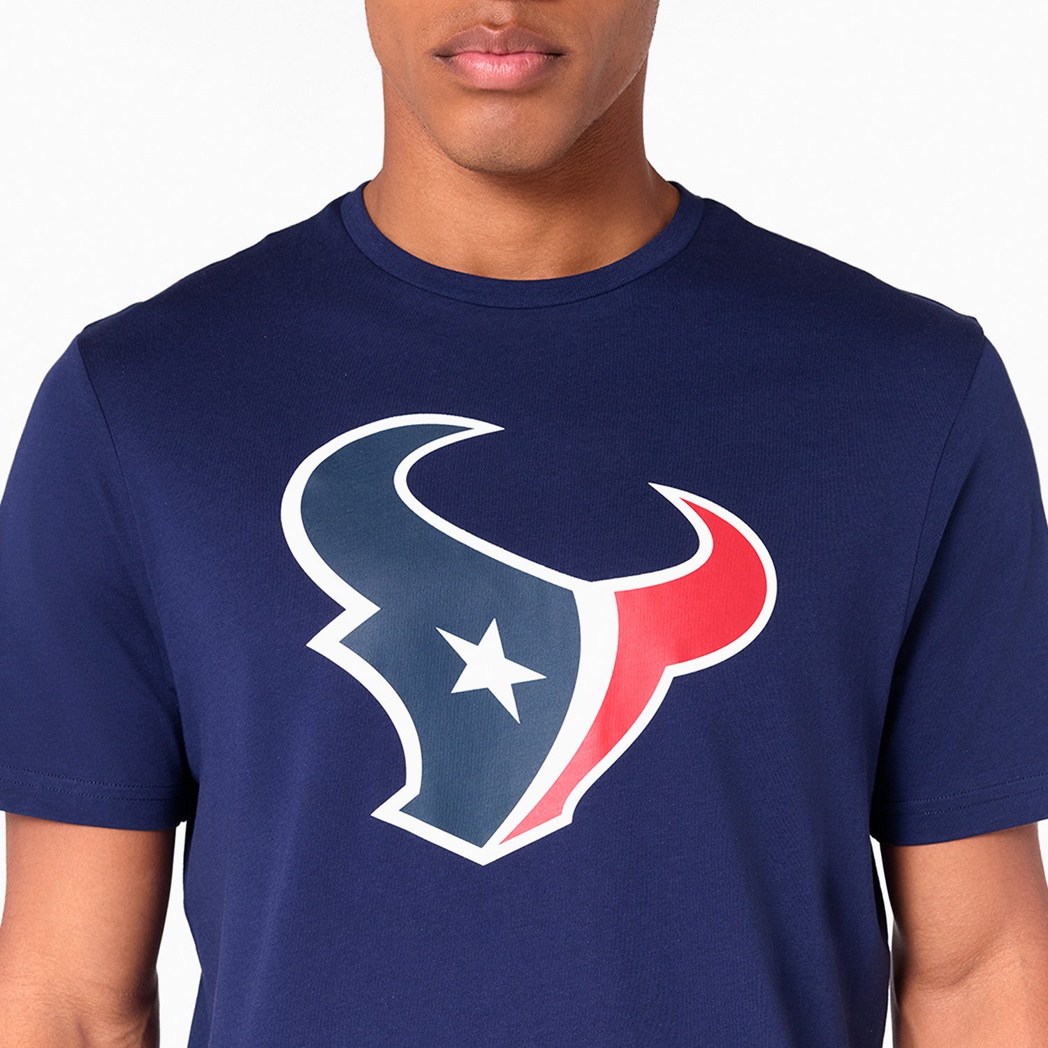 Houston Texas Team Logo New Era NFL T-Shirt Navy Blau