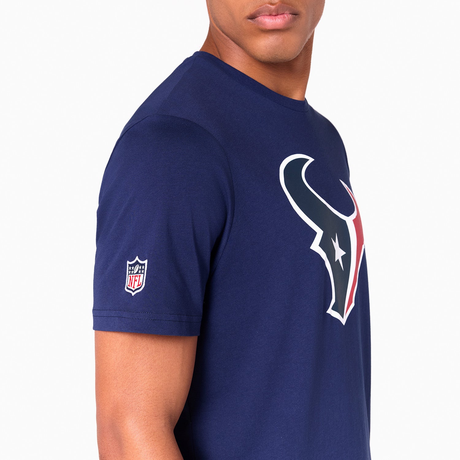 Houston Texas Team Logo New Era NFL T-Shirt Navy Blau