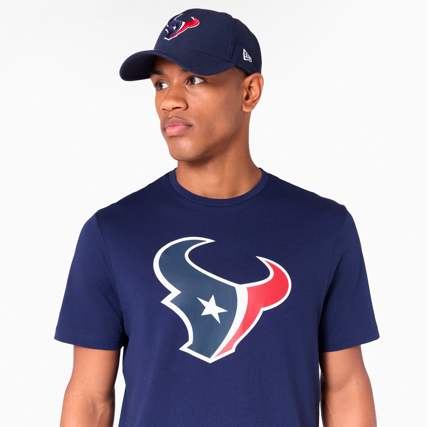 Houston Texas Team Logo New Era NFL T-Shirt Navy Blau