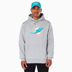 Miami Dolphins Logo Hoodie NFL New Era Grau - STADIUMDREAMS