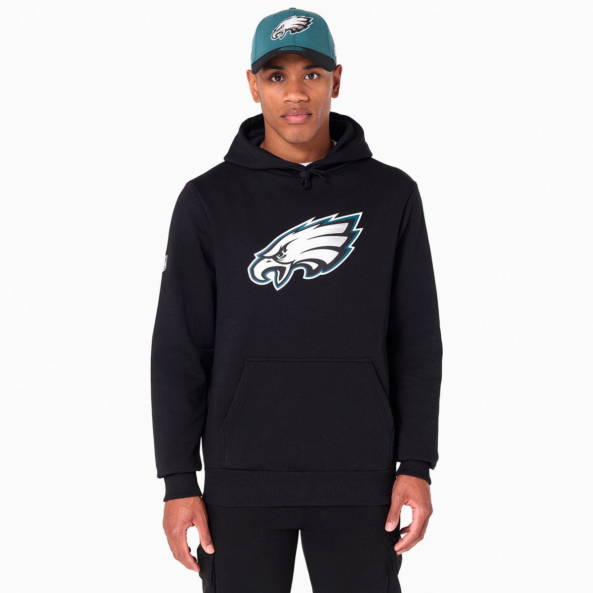 Philadelphia Eagles Logo Hoodie NFL New Era Schwarz - STADIUMDREAMS