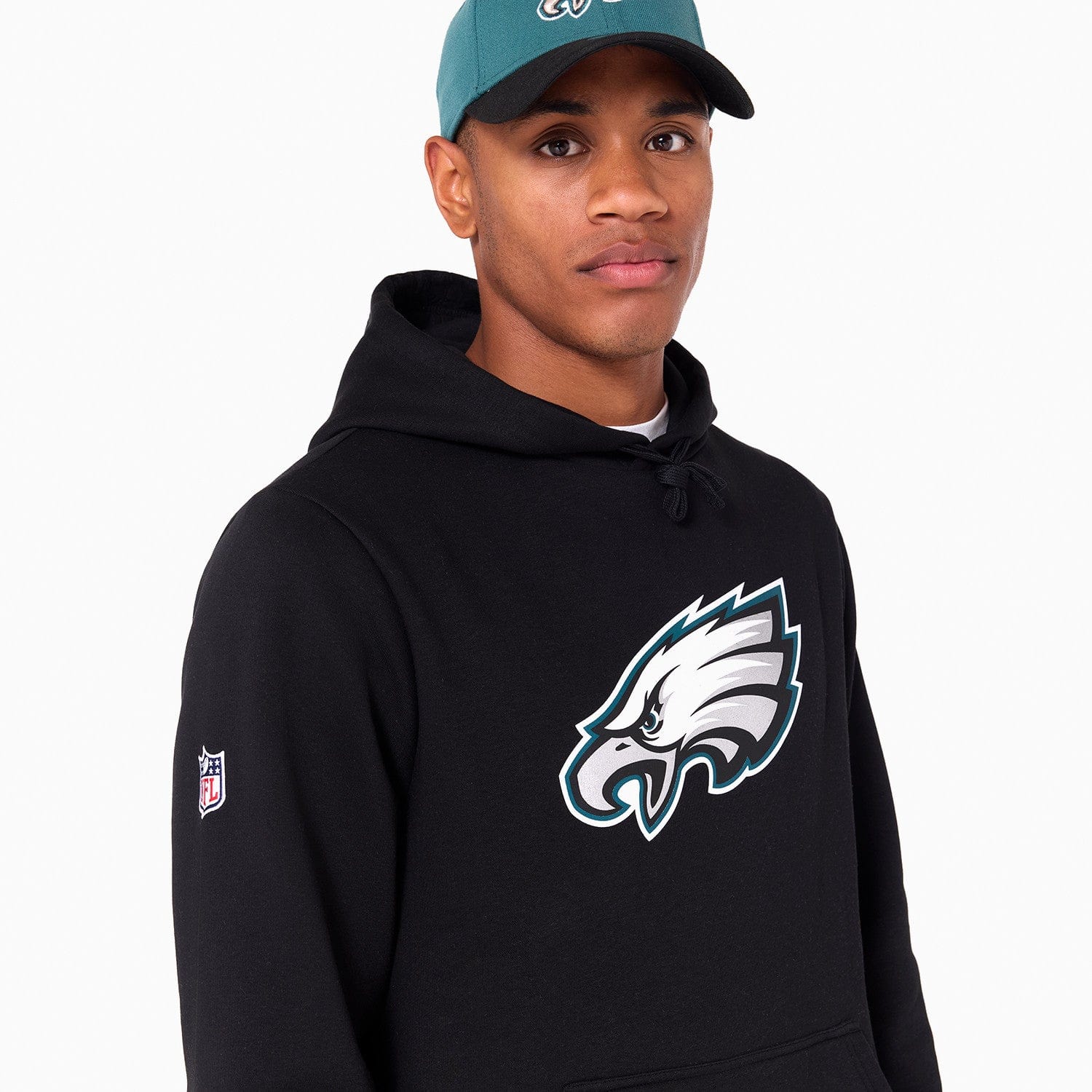 Philadelphia Eagles Logo Hoodie NFL New Era Schwarz - STADIUMDREAMS