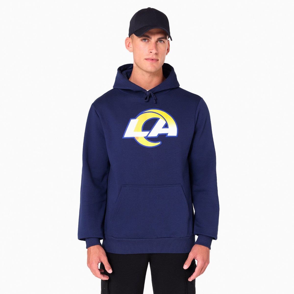 Los Angeles Rams Logo Hoodie NFL New Era Navy - STADIUMDREAMS