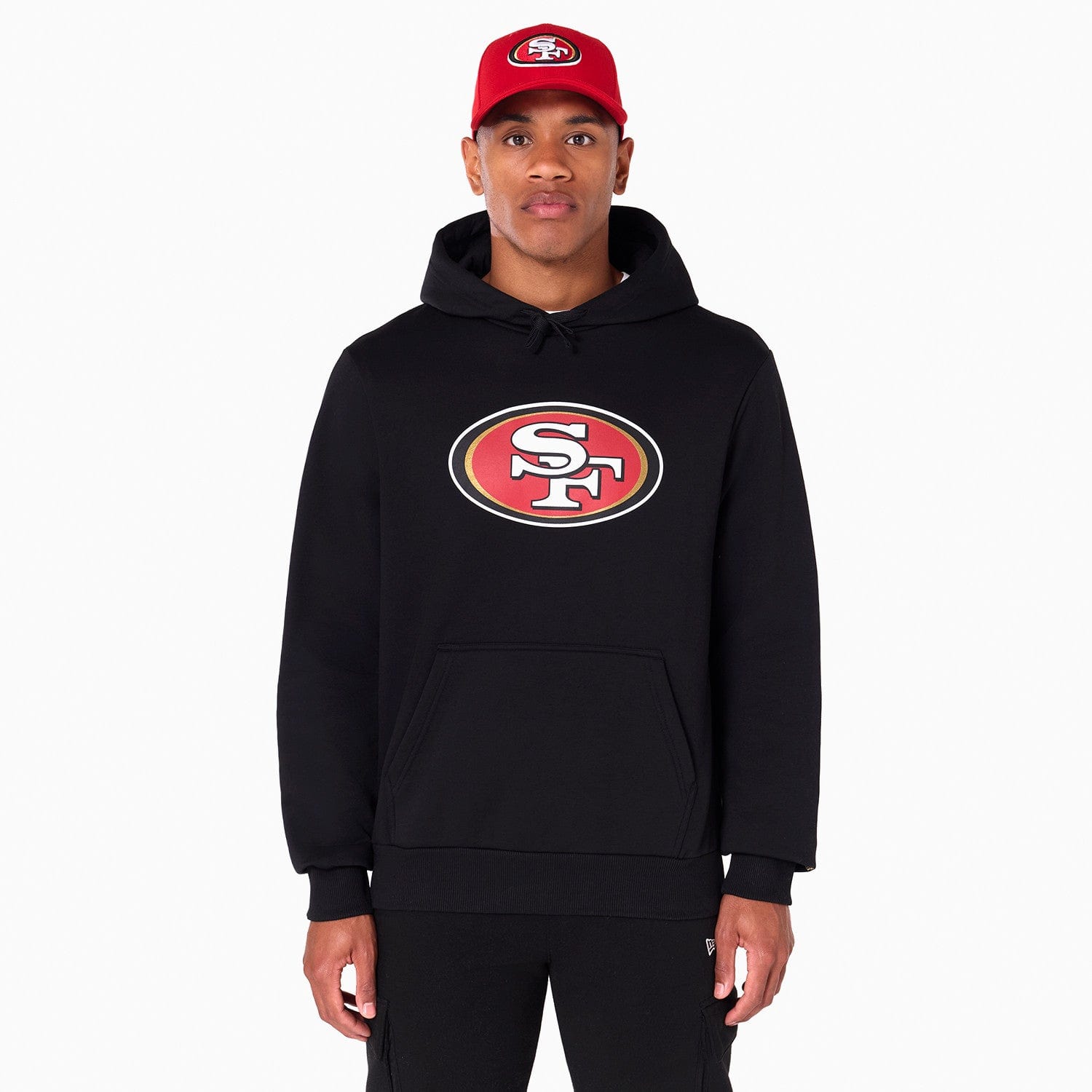 San Francisco 49ers Logo Hoodie NFL New Era Schwarz - STADIUMDREAMS