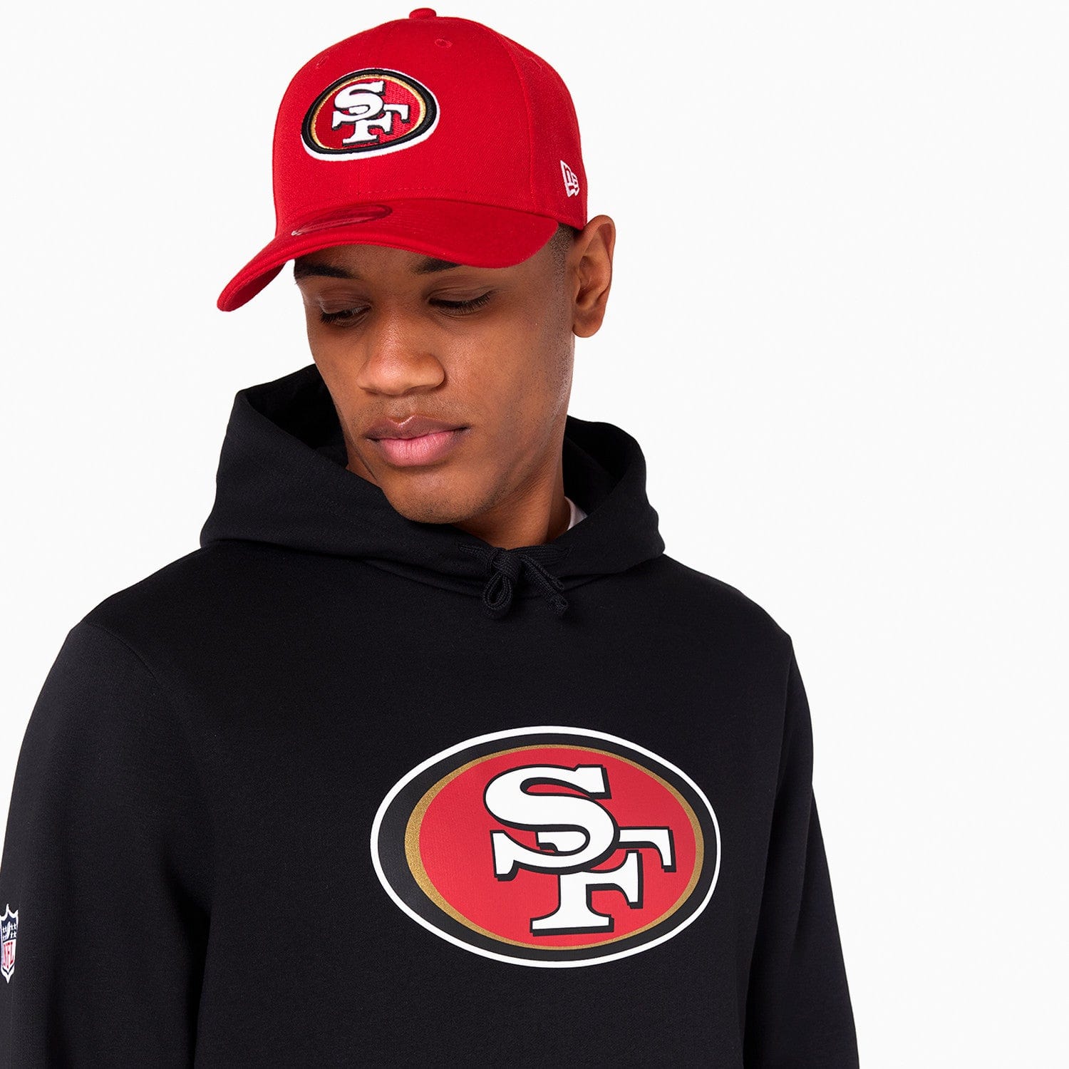 San Francisco 49ers Logo Hoodie NFL New Era Schwarz - STADIUMDREAMS