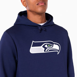 Seattle Seahawks Logo Hoodie NFL New Era Navy - STADIUMDREAMS