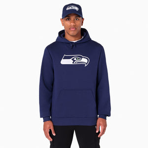 Seattle Seahawks Logo Hoodie NFL New Era Navy - STADIUMDREAMS