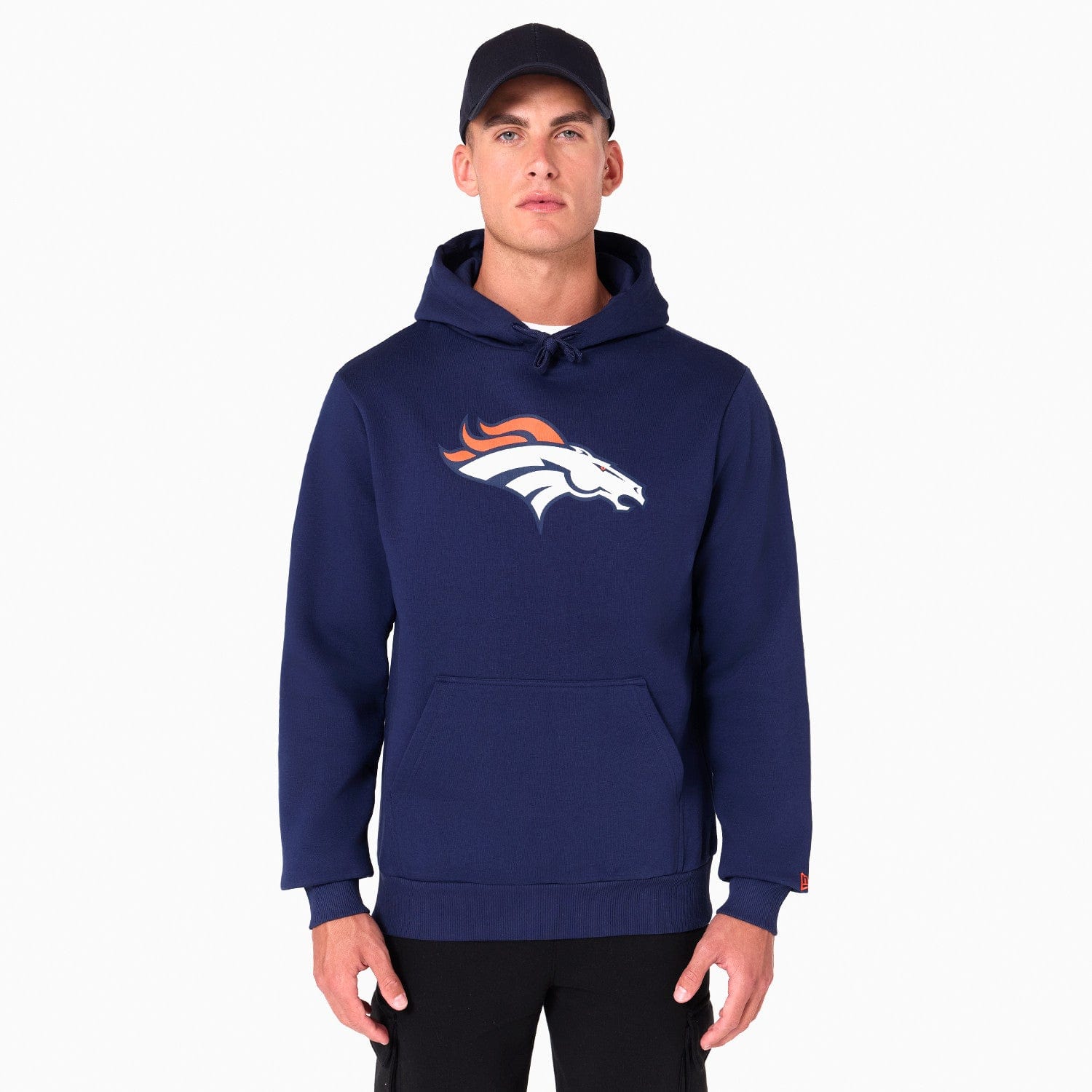 Denver Broncos Logo Hoodie NFL New Era Navy - STADIUMDREAMS