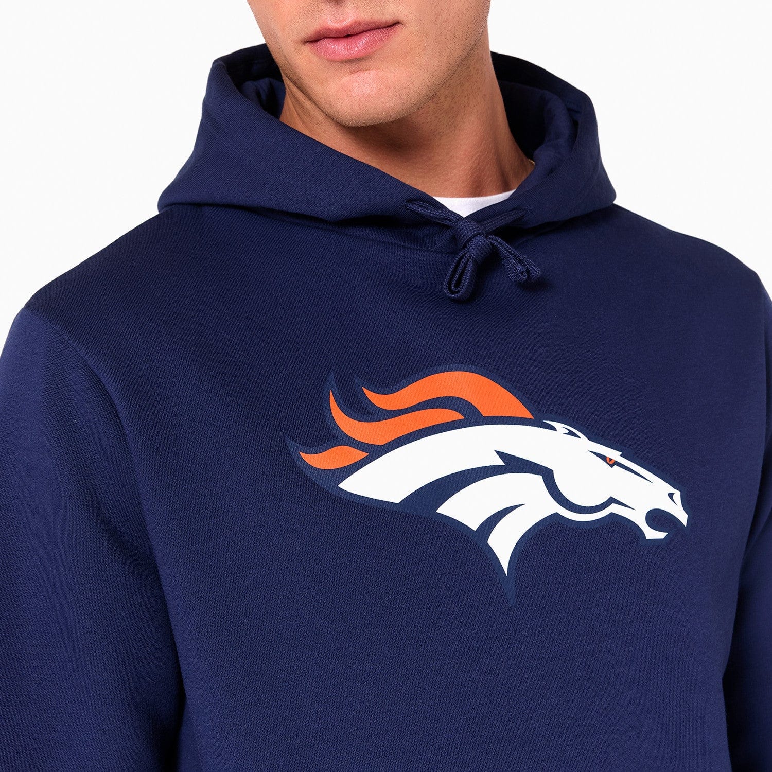 Denver Broncos Logo Hoodie NFL New Era Navy - STADIUMDREAMS