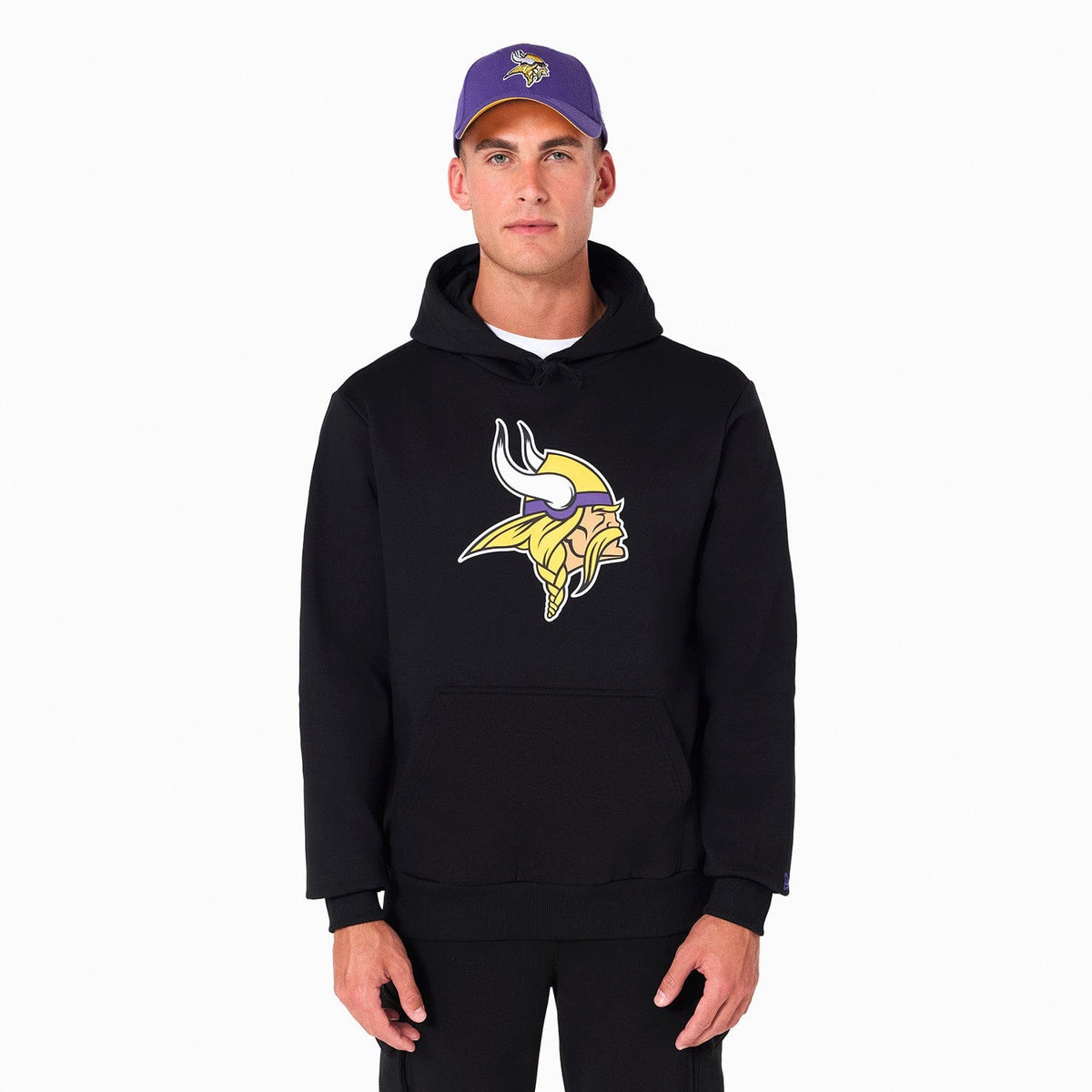 Minnesota Vikings Logo Hoodie NFL New Era Schwarz - STADIUMDREAMS