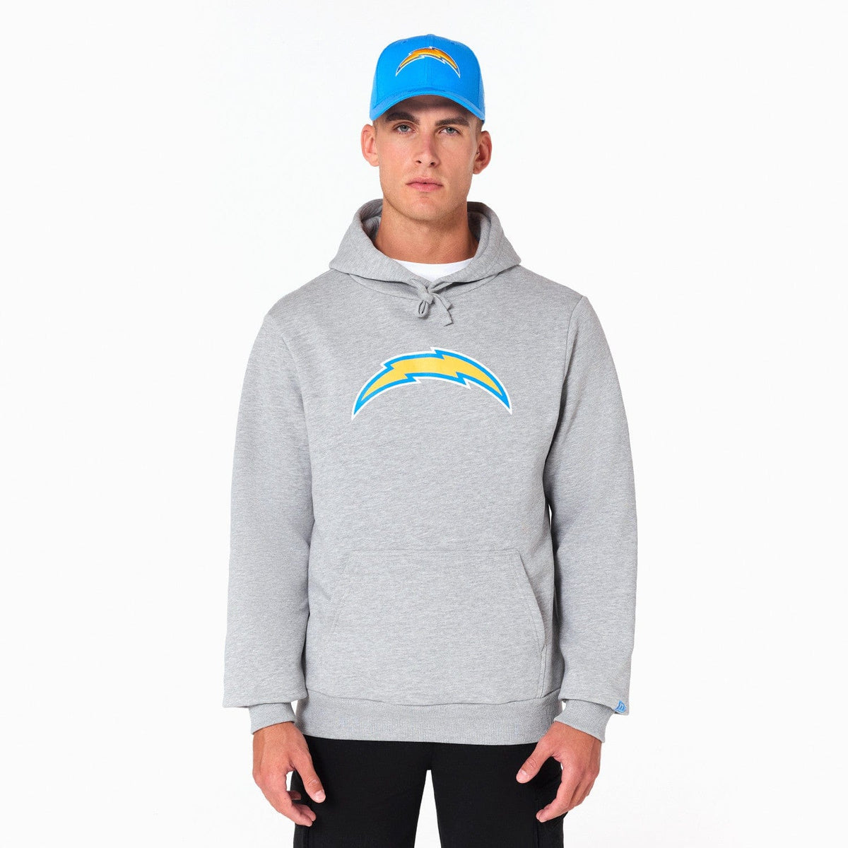 Los Angeles Chargers Logo Hoodie NFL New Era Grau - STADIUMDREAMS