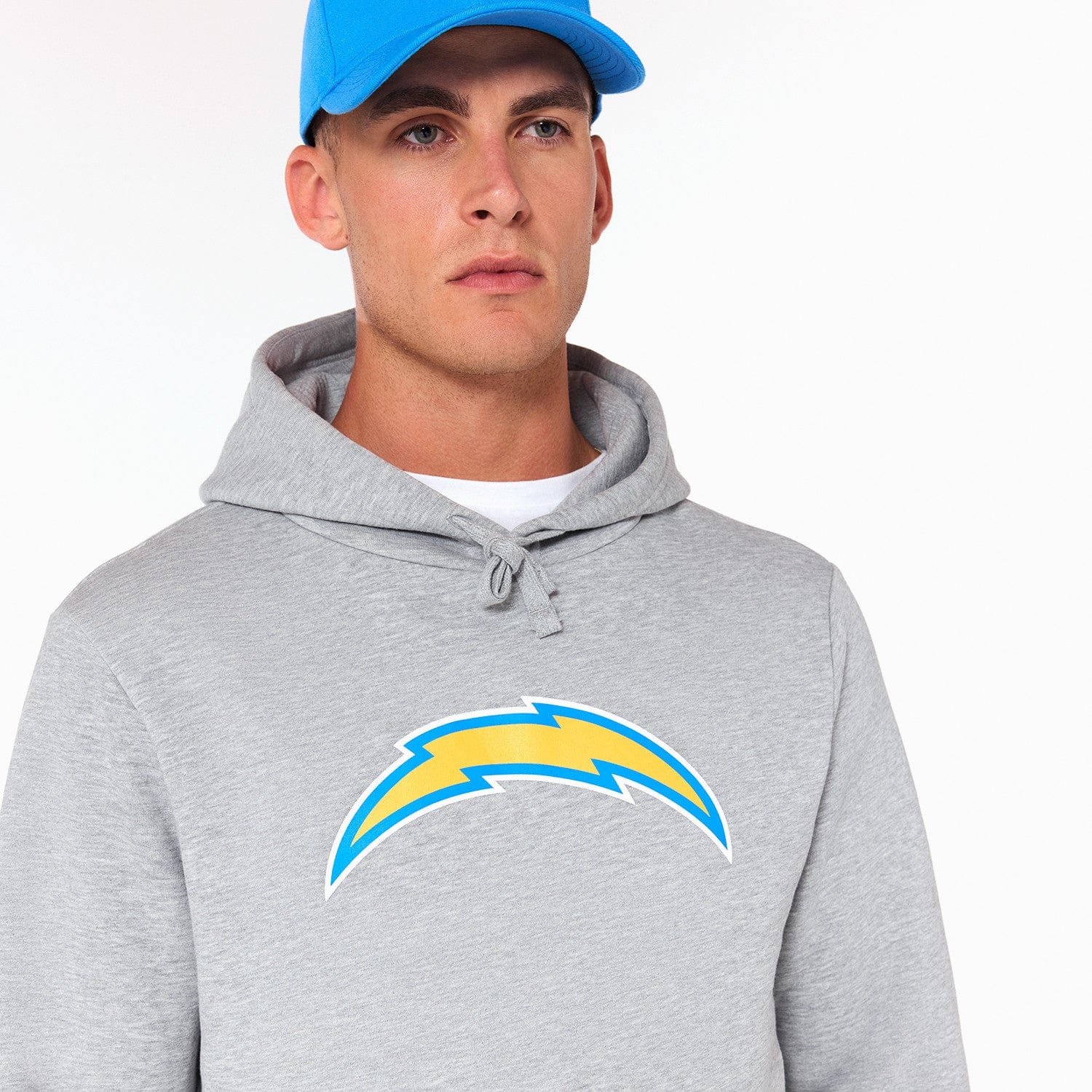 Los Angeles Chargers Logo Hoodie NFL New Era Grau - STADIUMDREAMS