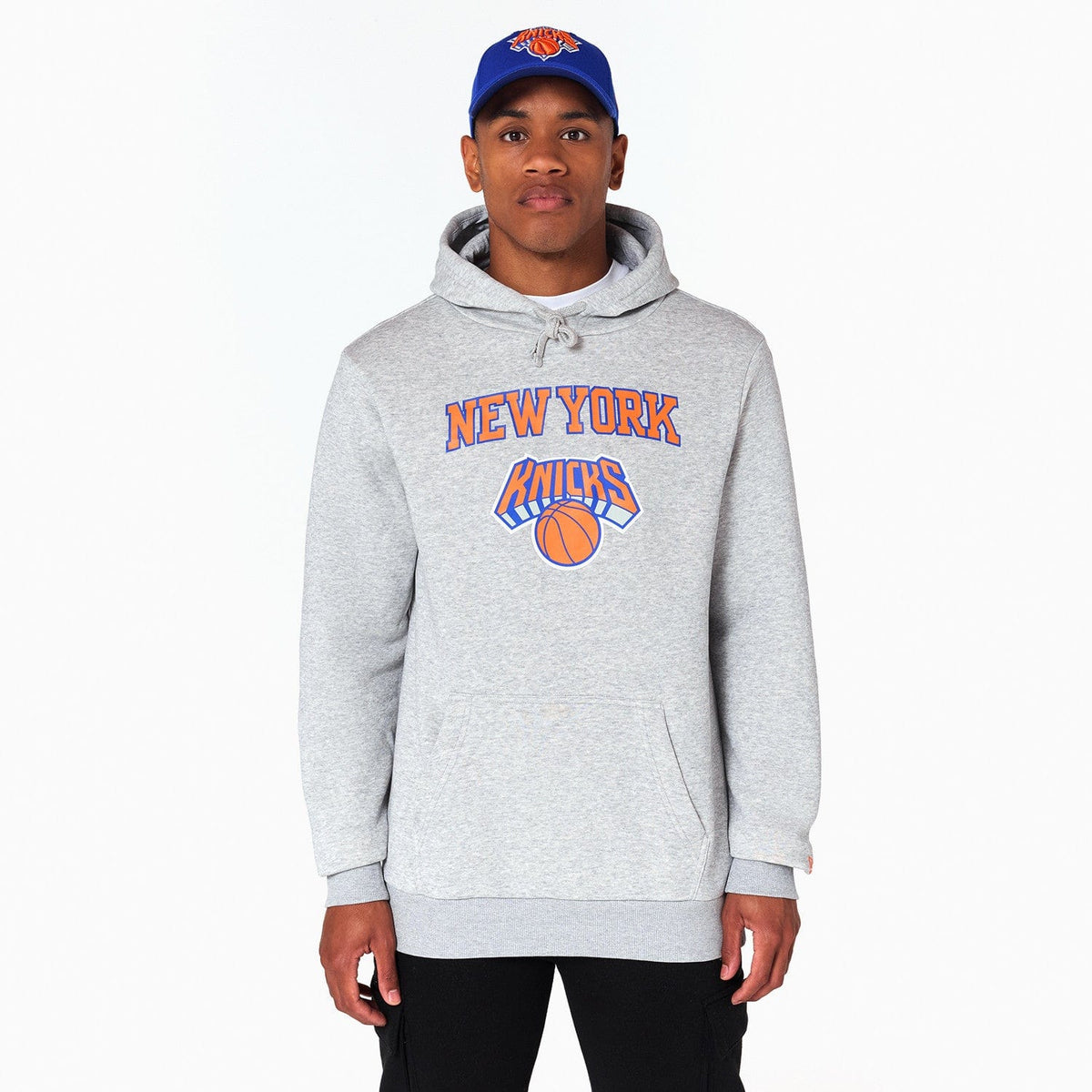 New York Knicks Logo Hoodie NBA New Era Grau - STADIUMDREAMS