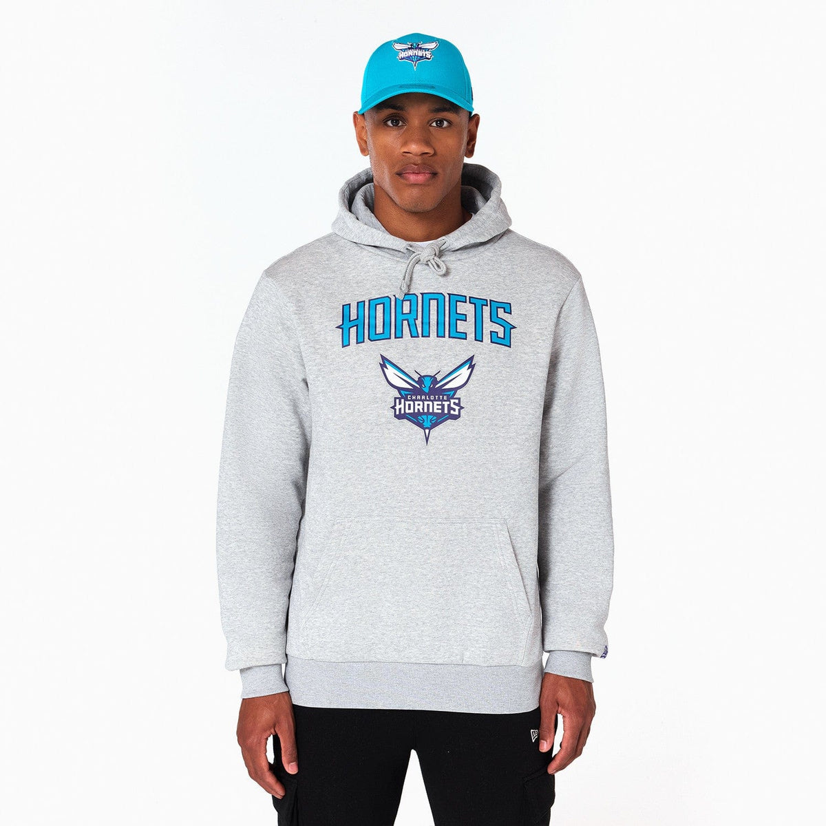 Charlotte Hornets Logo Hoodie NBA New Era Grau - STADIUMDREAMS