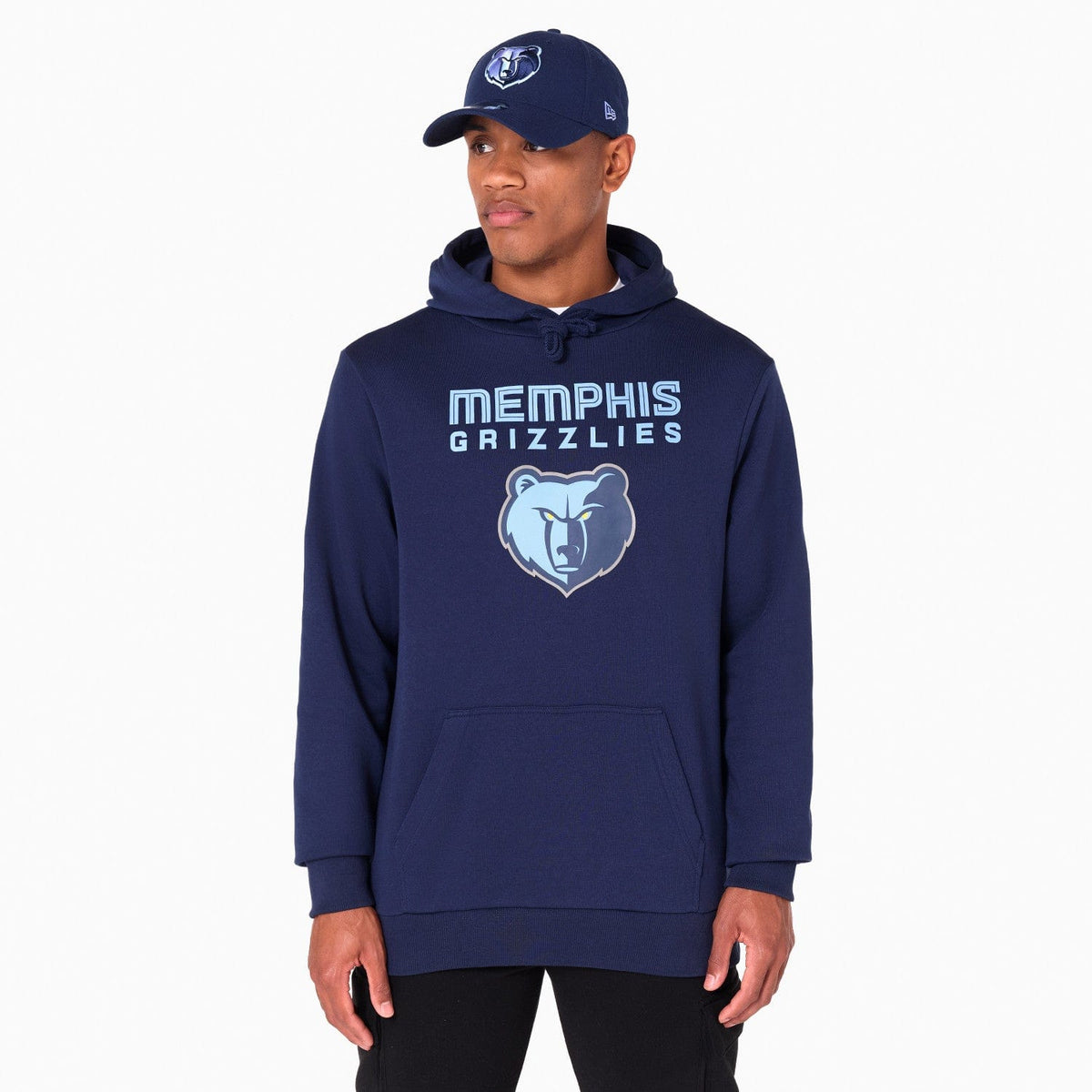 Memphis Grizzlies Logo Hoodie NBA New Era Navy - STADIUMDREAMS