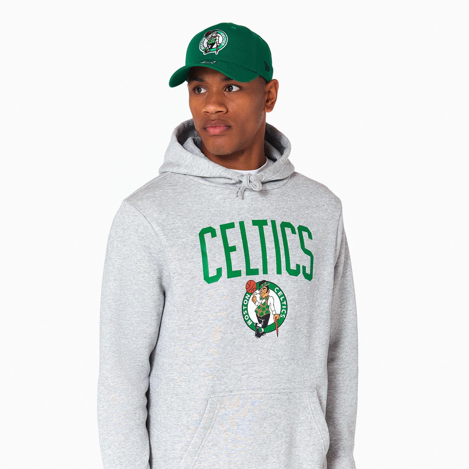 Boston Celtics Logo Hoodie NBA New Era Grau - STADIUMDREAMS