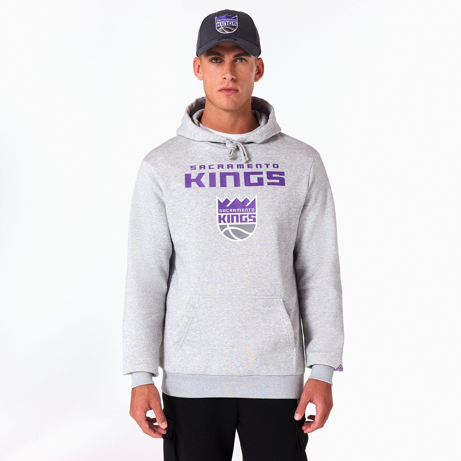 Sacramento Kings Logo Hoodie NBA New Era Grau - STADIUMDREAMS