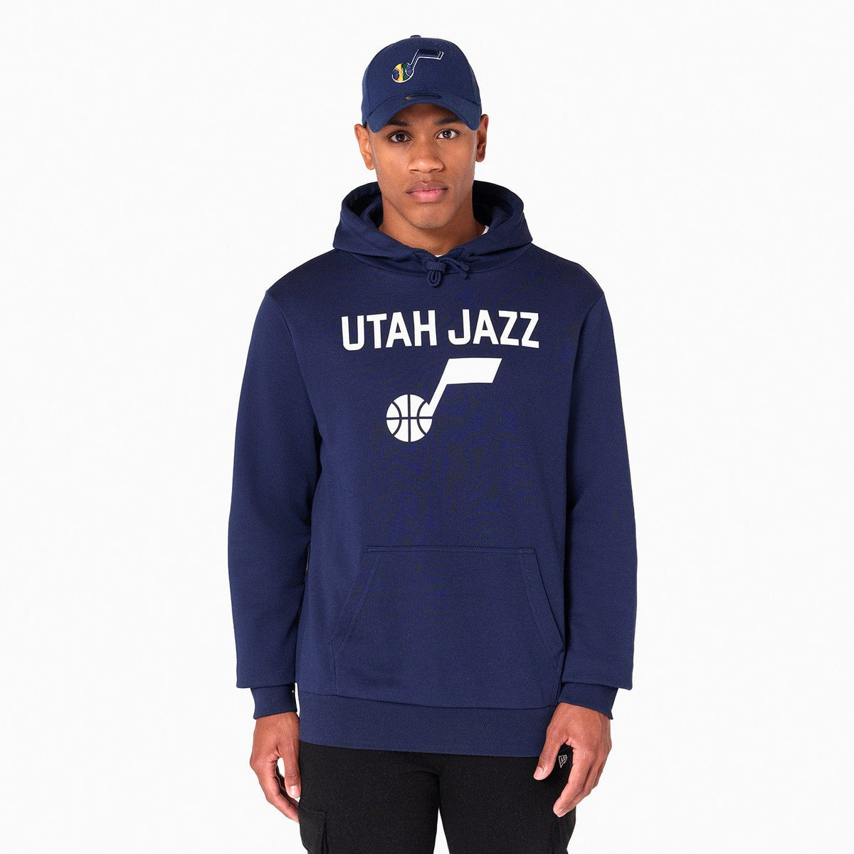 Utah Jazz Logo Hoodie NBA New Era Navy - STADIUMDREAMS