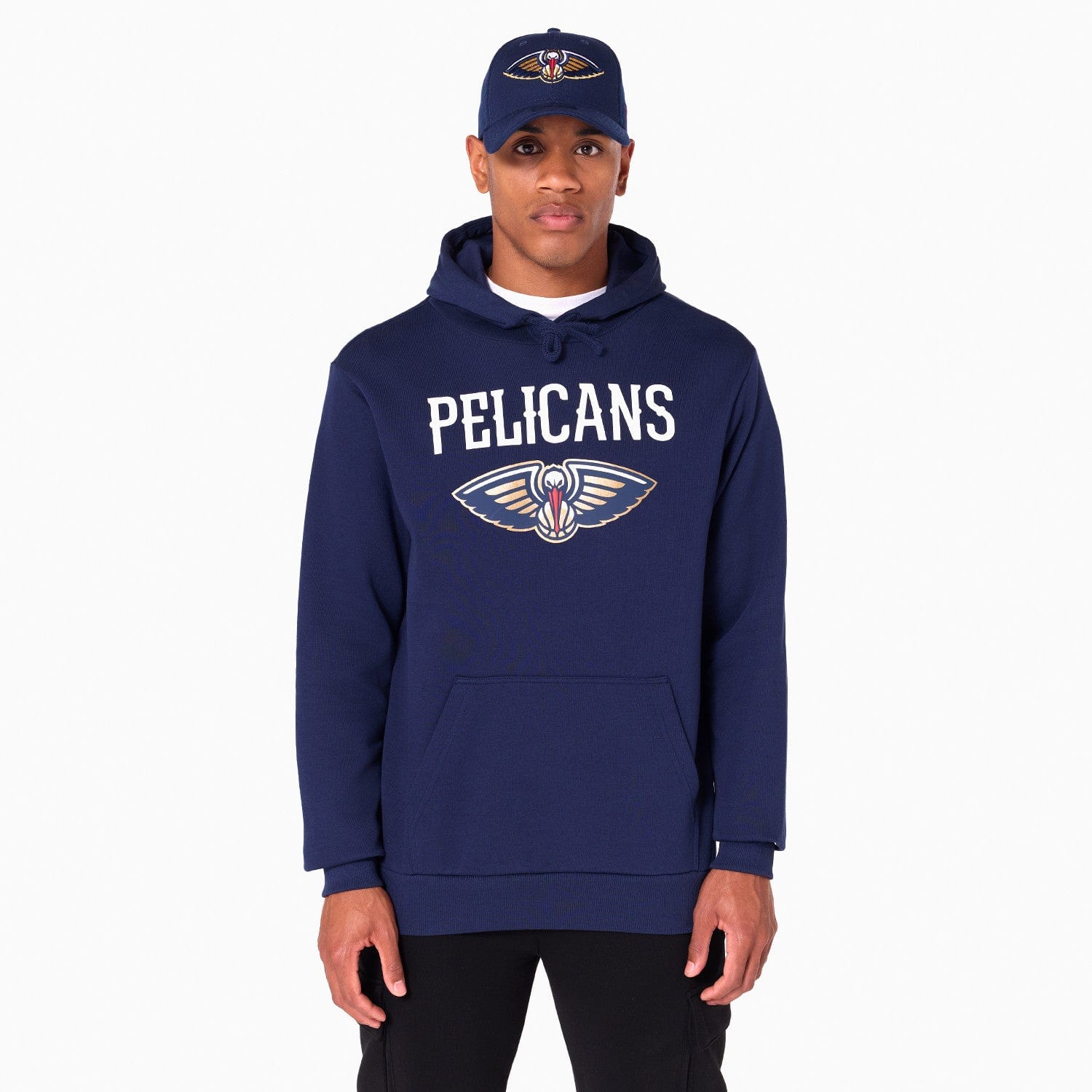 New Orleans Pelicans Logo Hoodie NBA New Era Navy - STADIUMDREAMS