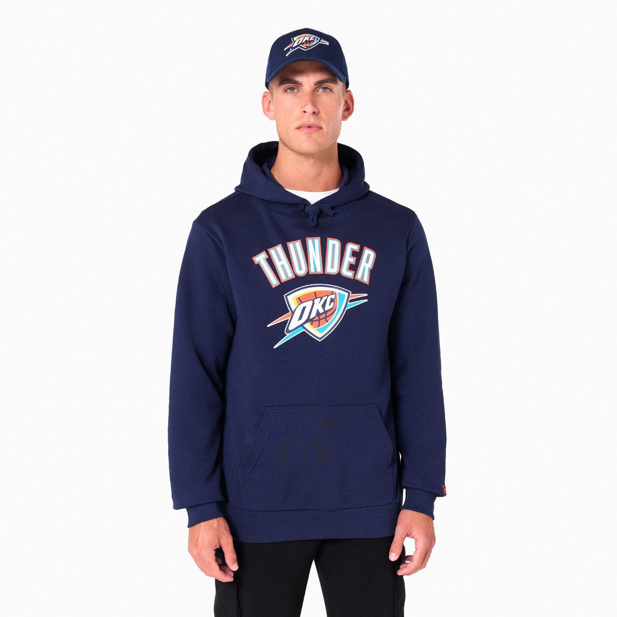 Oklahoma City Thunder Logo Hoodie NBA New Era Navy - STADIUMDREAMS