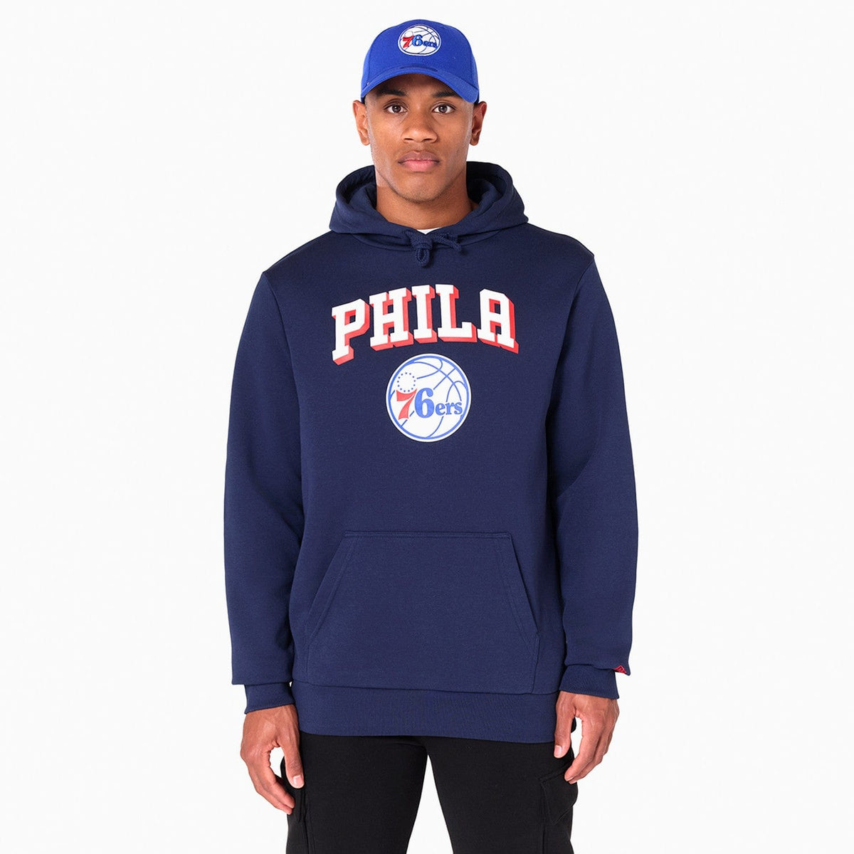 Philadelphia 76ers Logo Hoodie NBA New Era Navy - STADIUMDREAMS