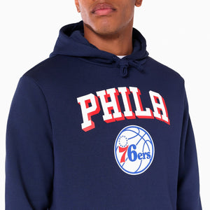 Philadelphia 76ers Logo Hoodie NBA New Era Navy - STADIUMDREAMS