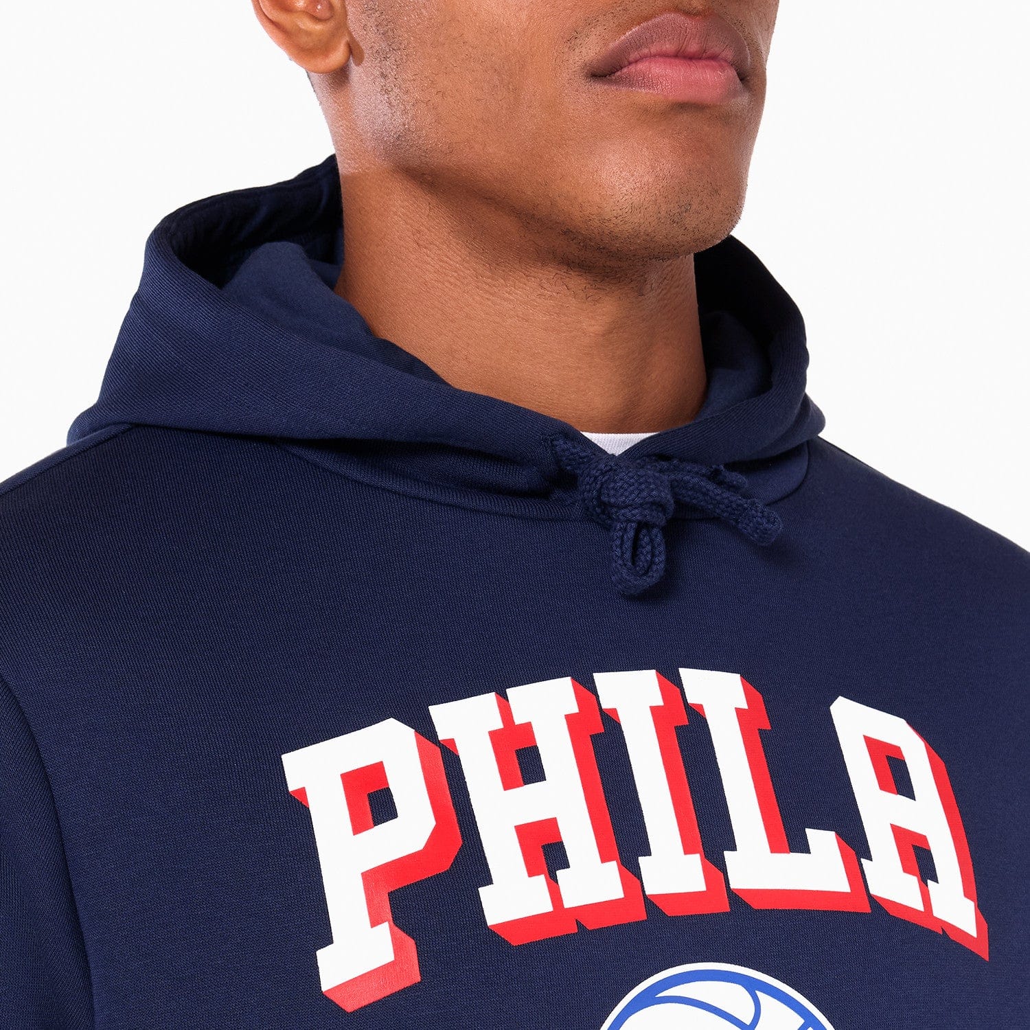 Philadelphia 76ers Logo Hoodie NBA New Era Navy - STADIUMDREAMS