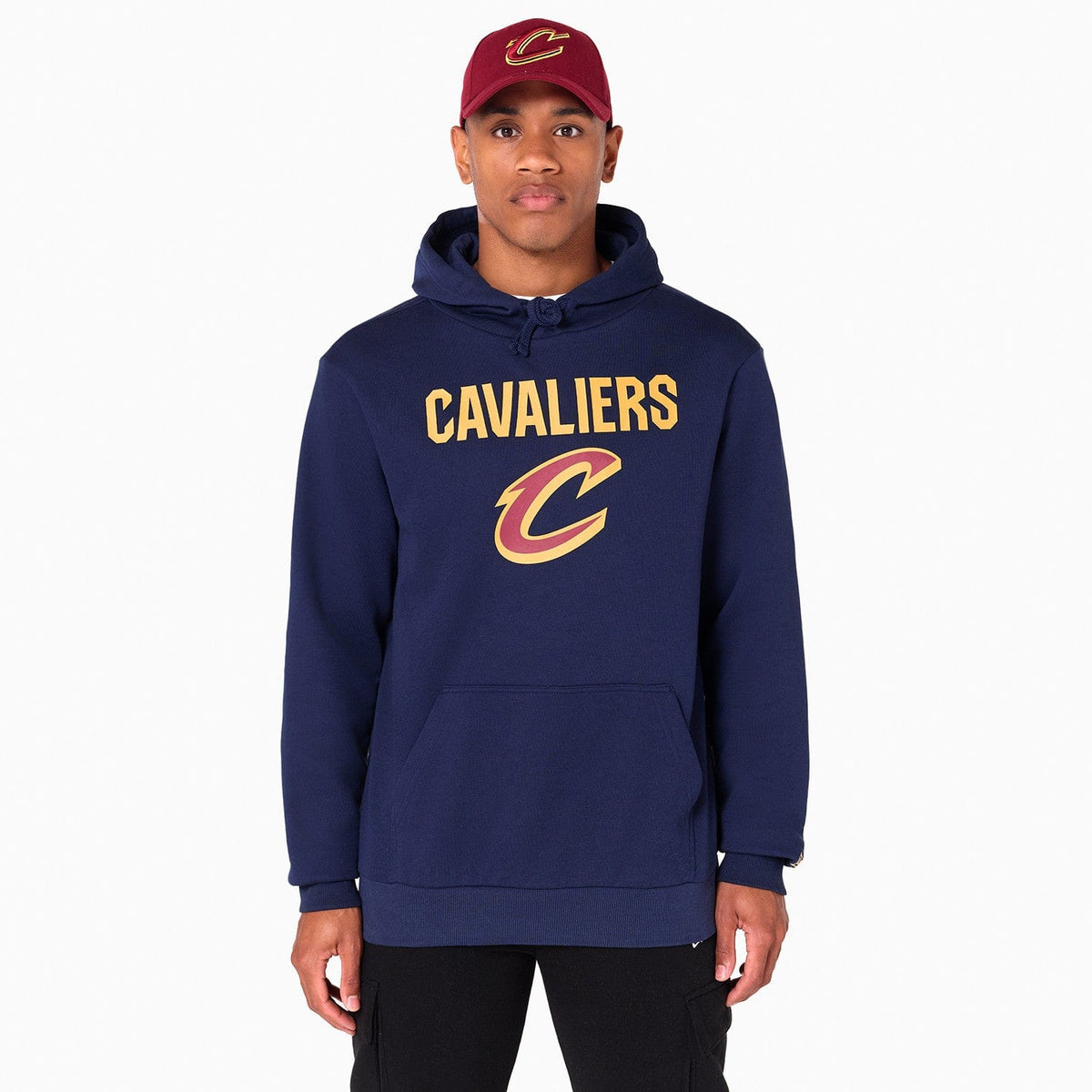 Cleveland Cavaliers Logo Hoodie NBA New Era Navy - STADIUMDREAMS