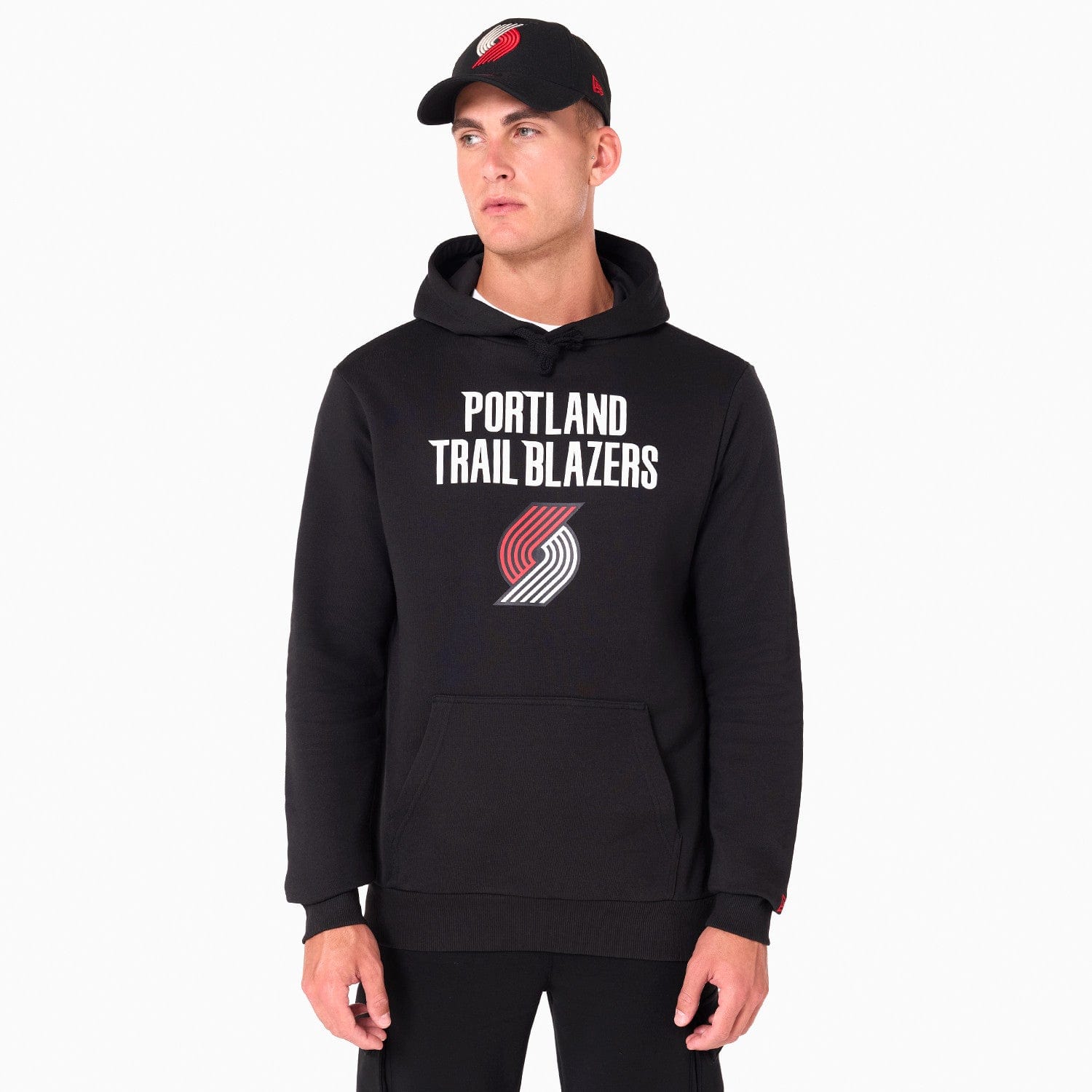 Portland Trail Blazers Logo Hoodie NBA New Era Schwarz - STADIUMDREAMS