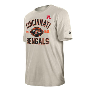 Cincinnati Bengals Historic 2024 New Era 3rd Down NFL T-Shirt Beige - STADIUMDREAMS