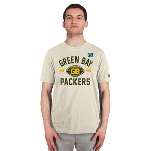 Green Bay Packers Historic 2024 New Era 3rd Down NFL T-Shirt Beige - STADIUMDREAMS
