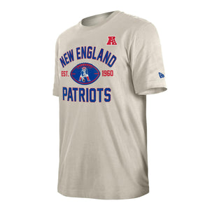 New England Patriots Historic 2024 New Era 3rd Down NFL T-Shirt Beige - STADIUMDREAMS