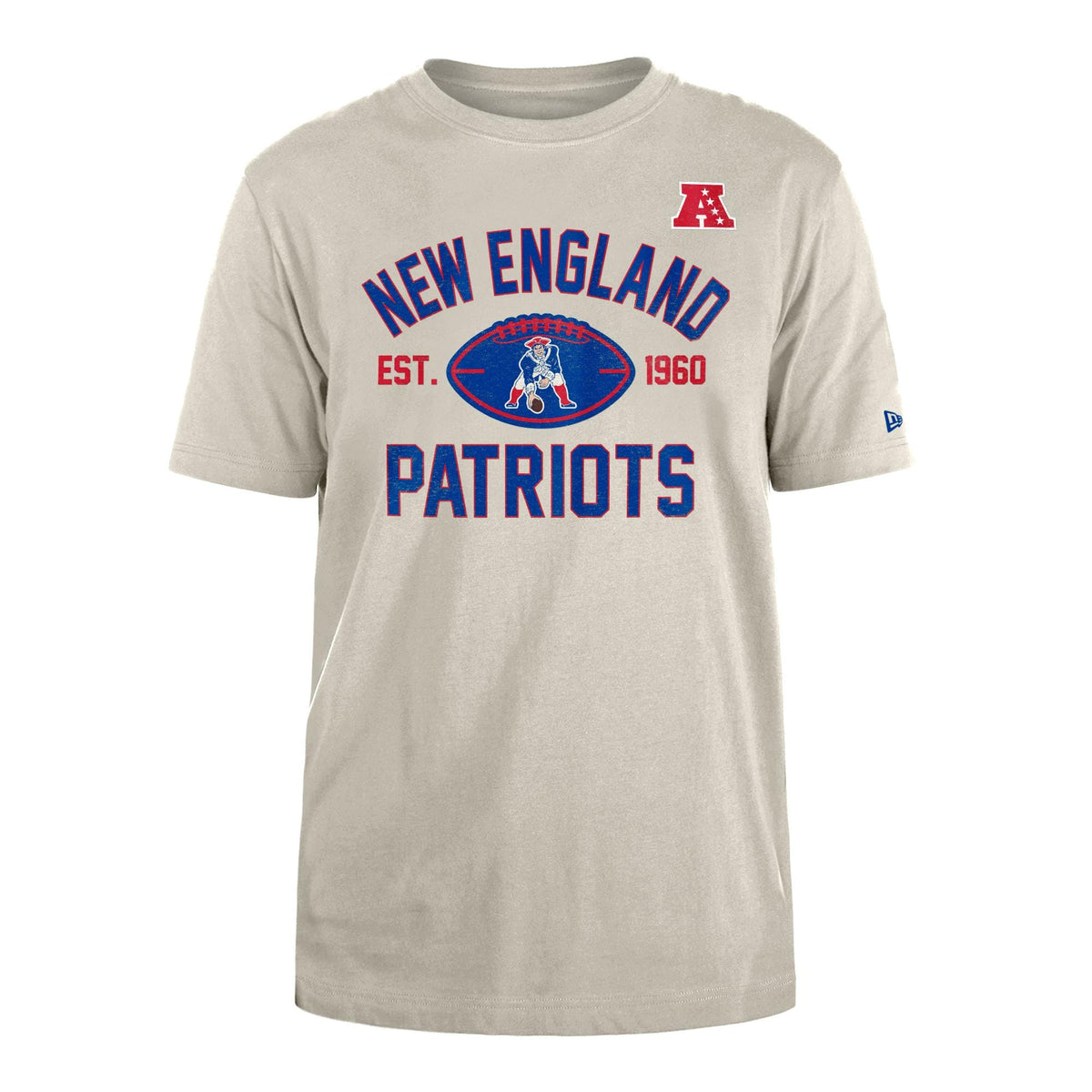 New England Patriots Historic 2024 New Era 3rd Down NFL T-Shirt Beige - STADIUMDREAMS